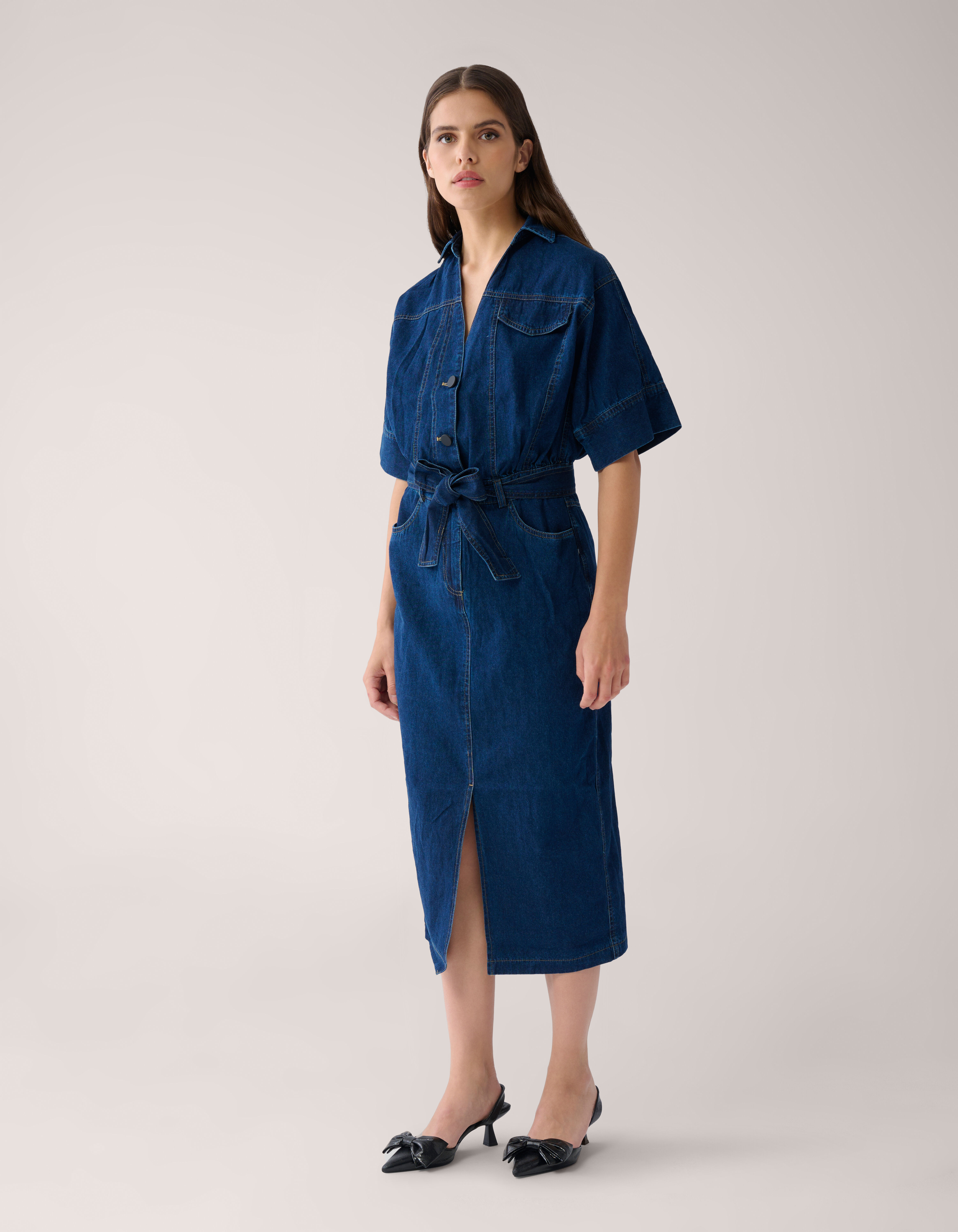 Maxi Denim Jurk Donkerblauw By Mieke SHOEBY WOMEN