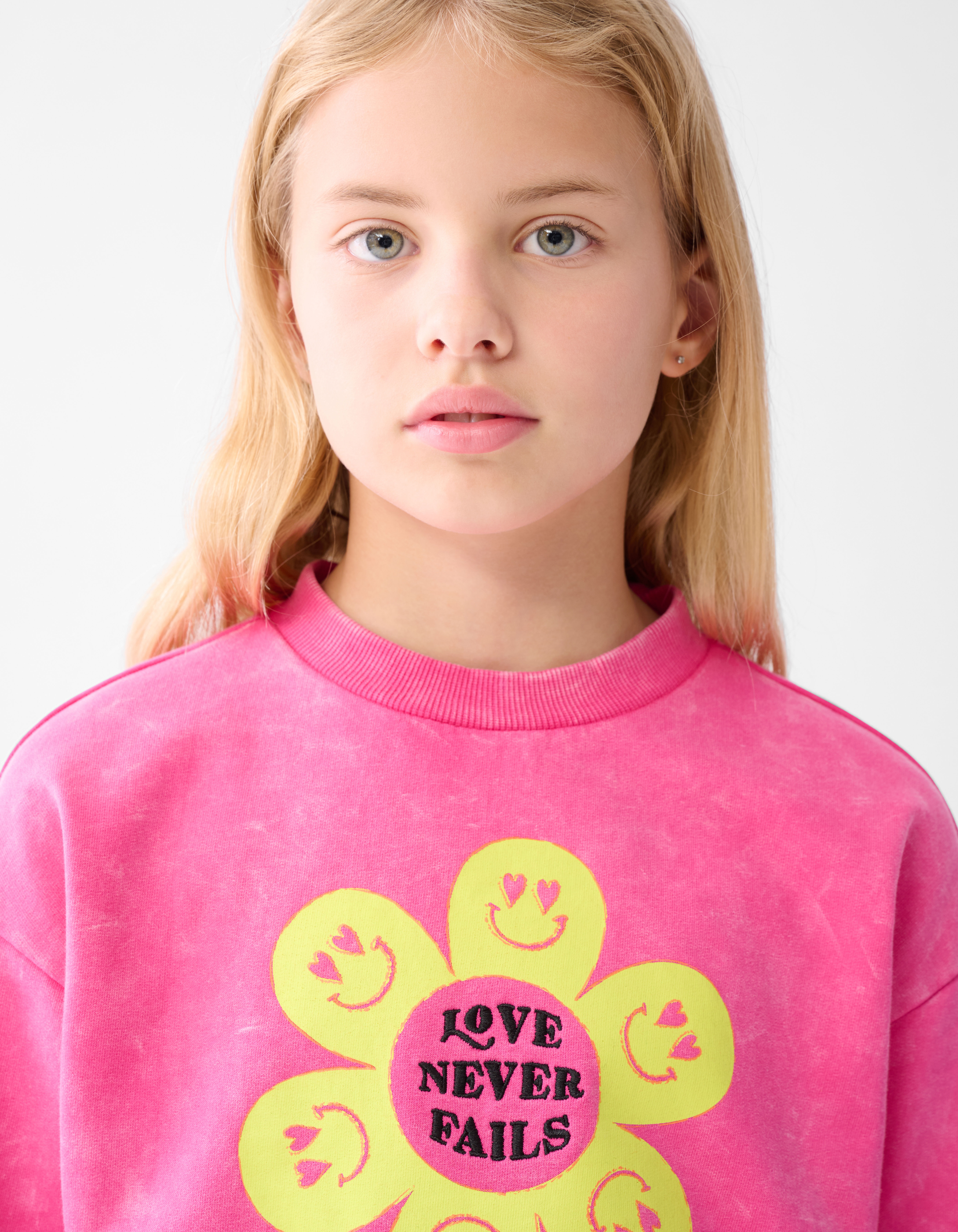 Washed Artwork Sweater Roze SHOEBY GIRLS