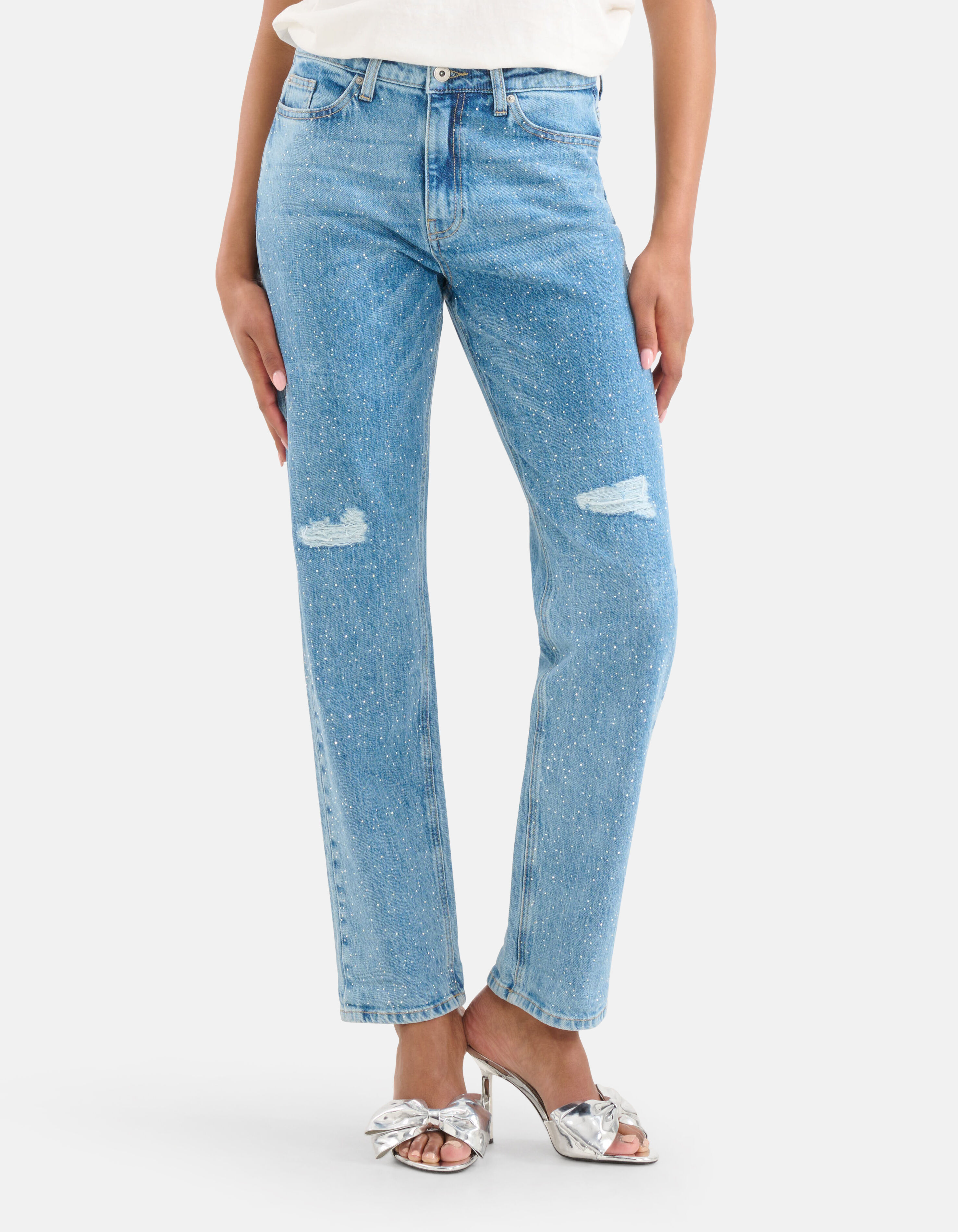 Strass Tapered Fit Jeans Mediumstone By Fred SHOEBY WOMEN