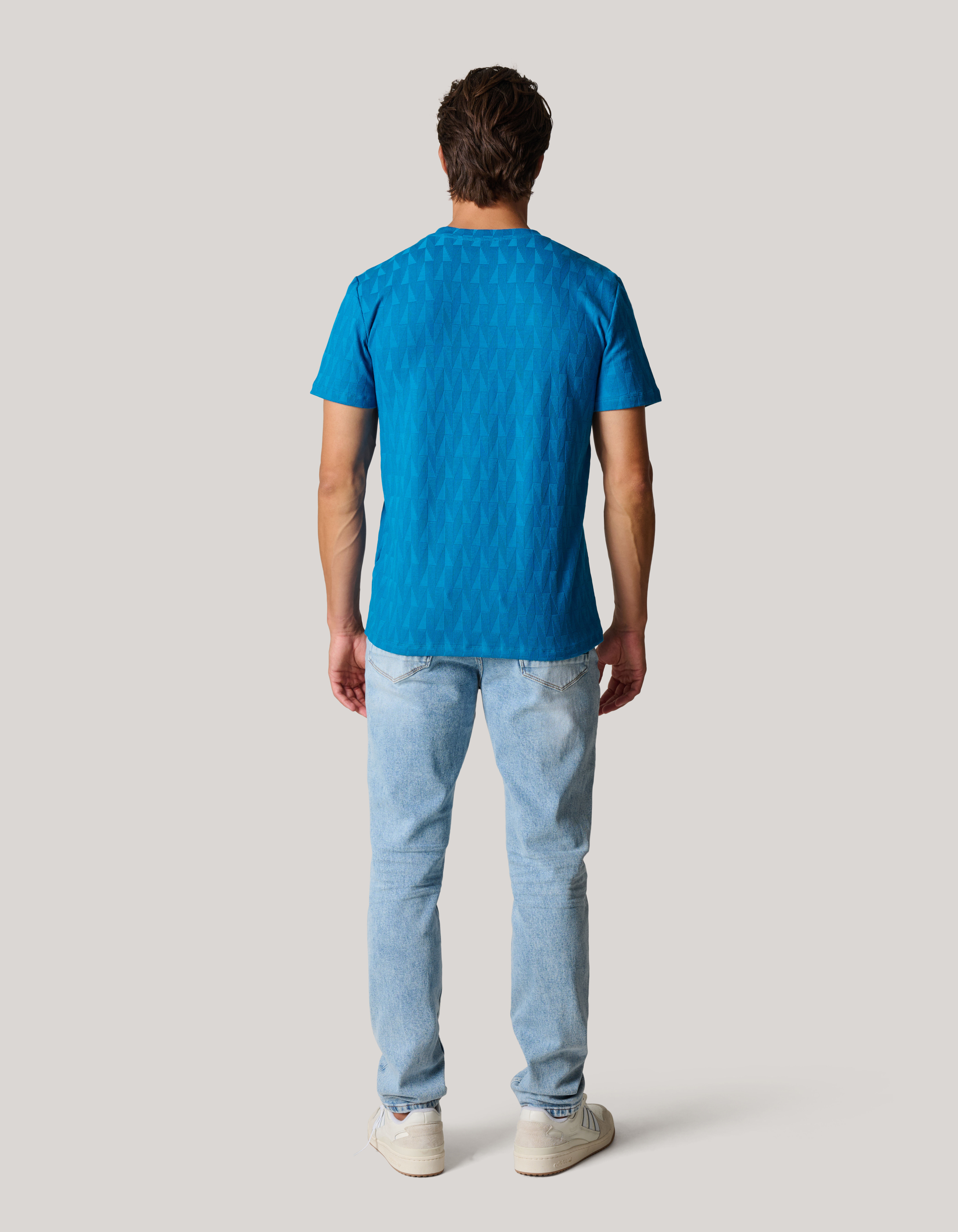 Jacquard T-shirt Blauw SHOEBY MEN