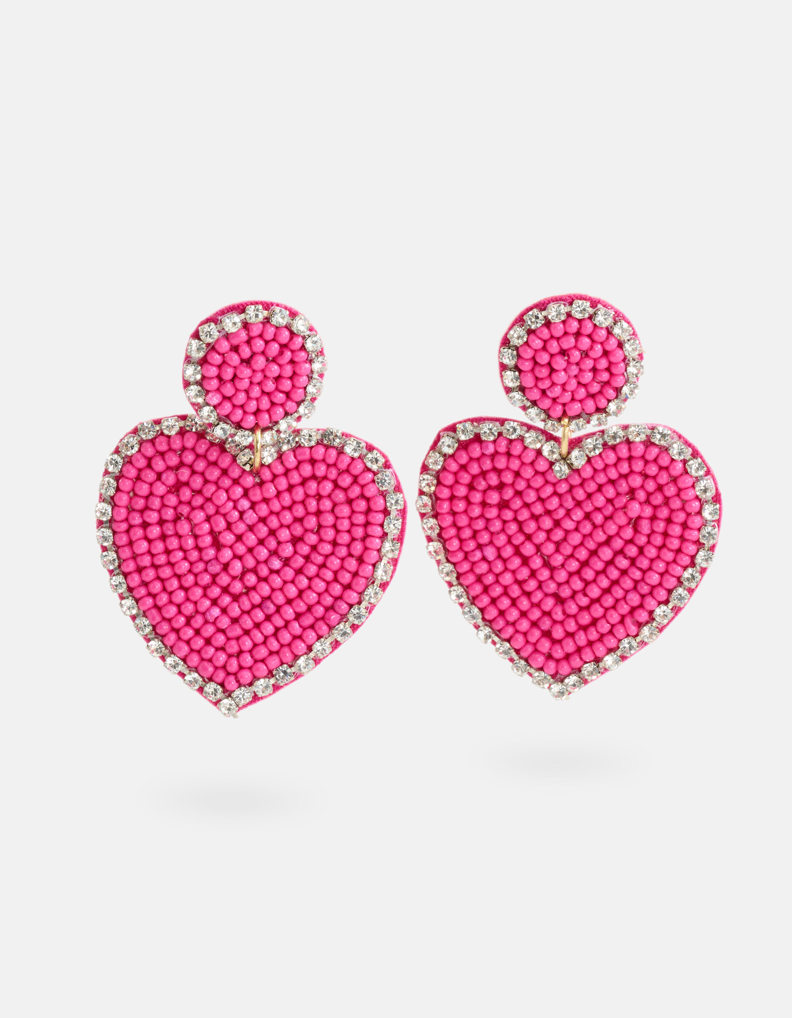 Beaded Heart Oorbellen Roze SHOEBY ACCESSOIRES