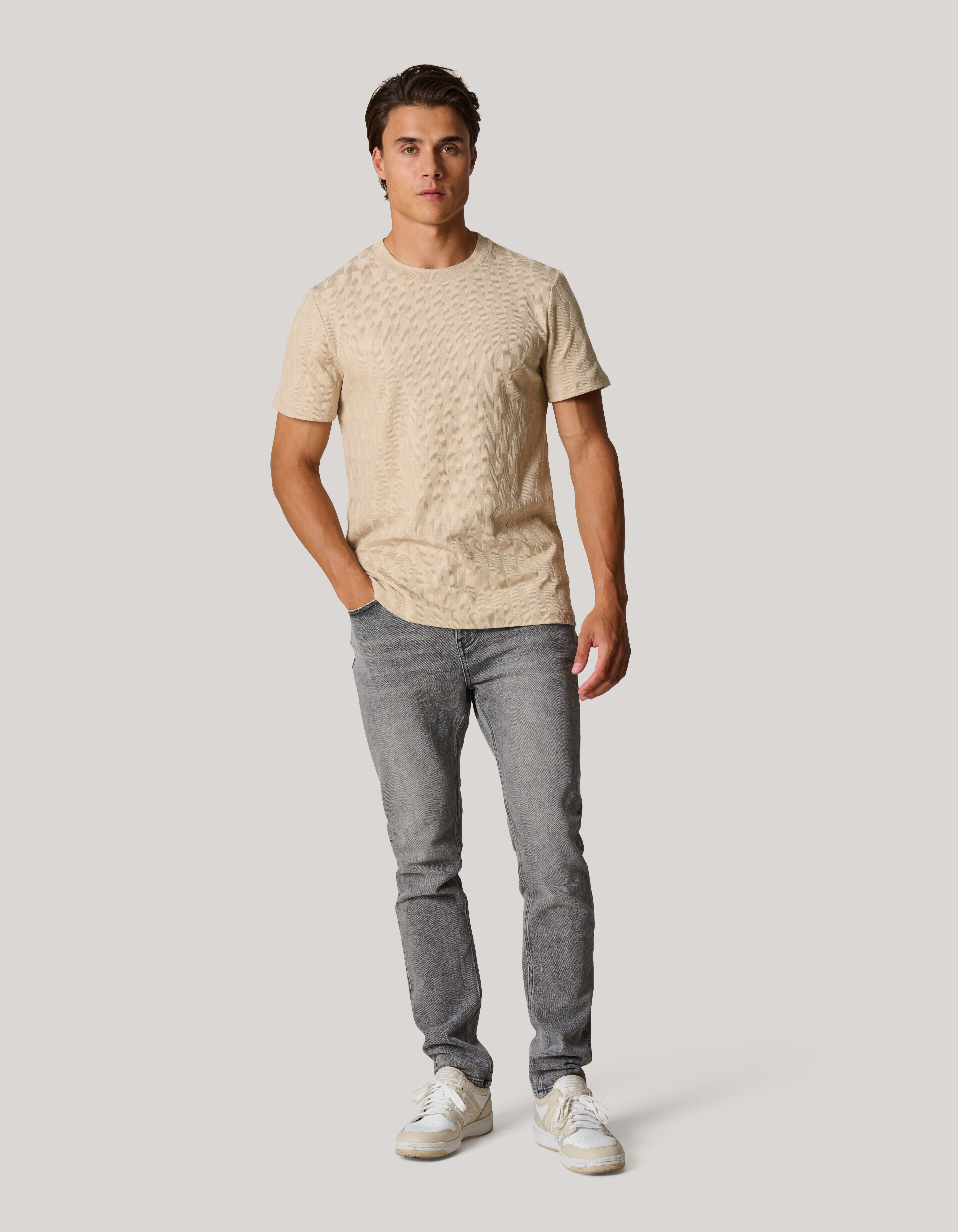 Jacquard T-Shirt Zand SHOEBY MEN