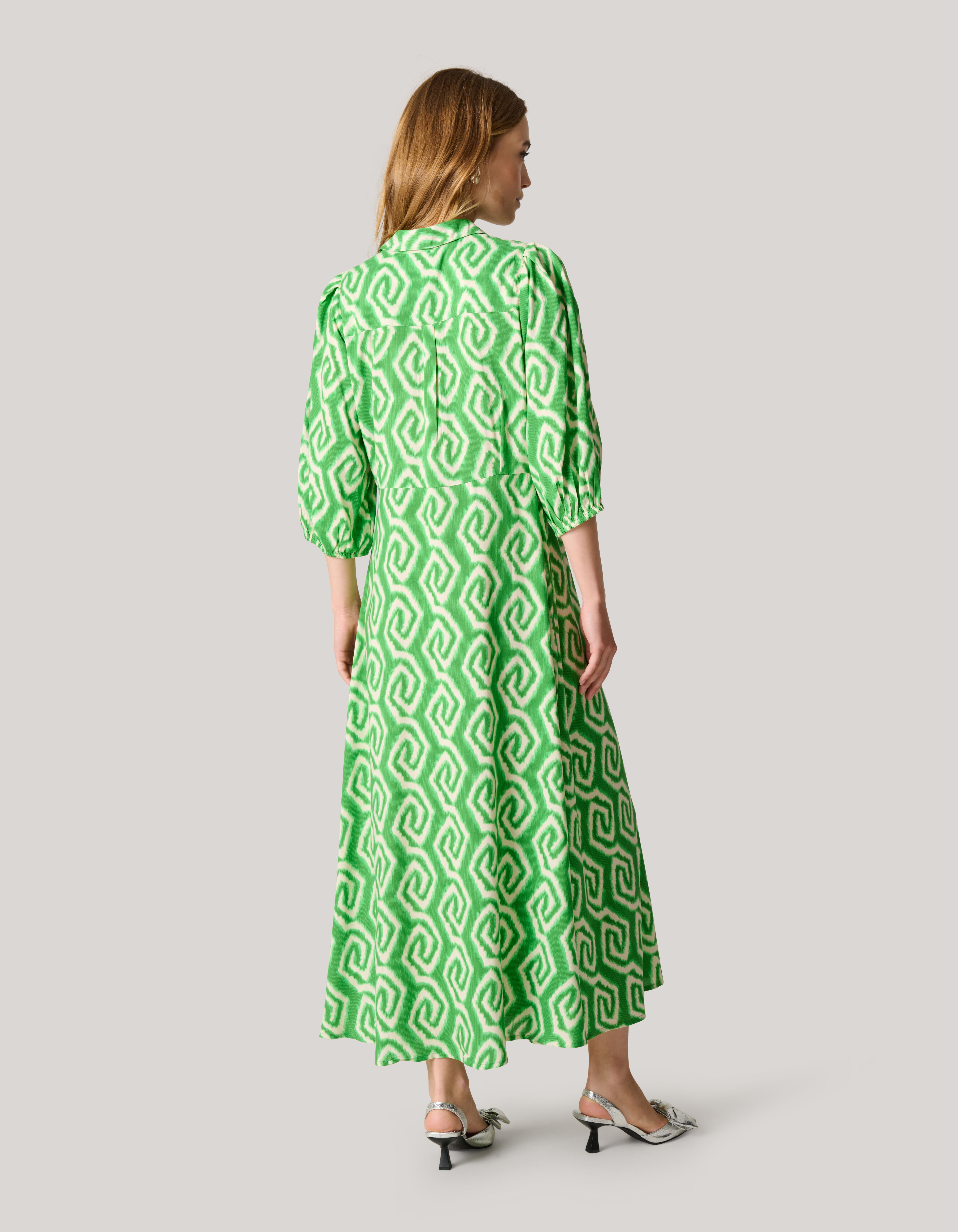 Printed Maxi Jurk Groen SHOEBY WOMEN