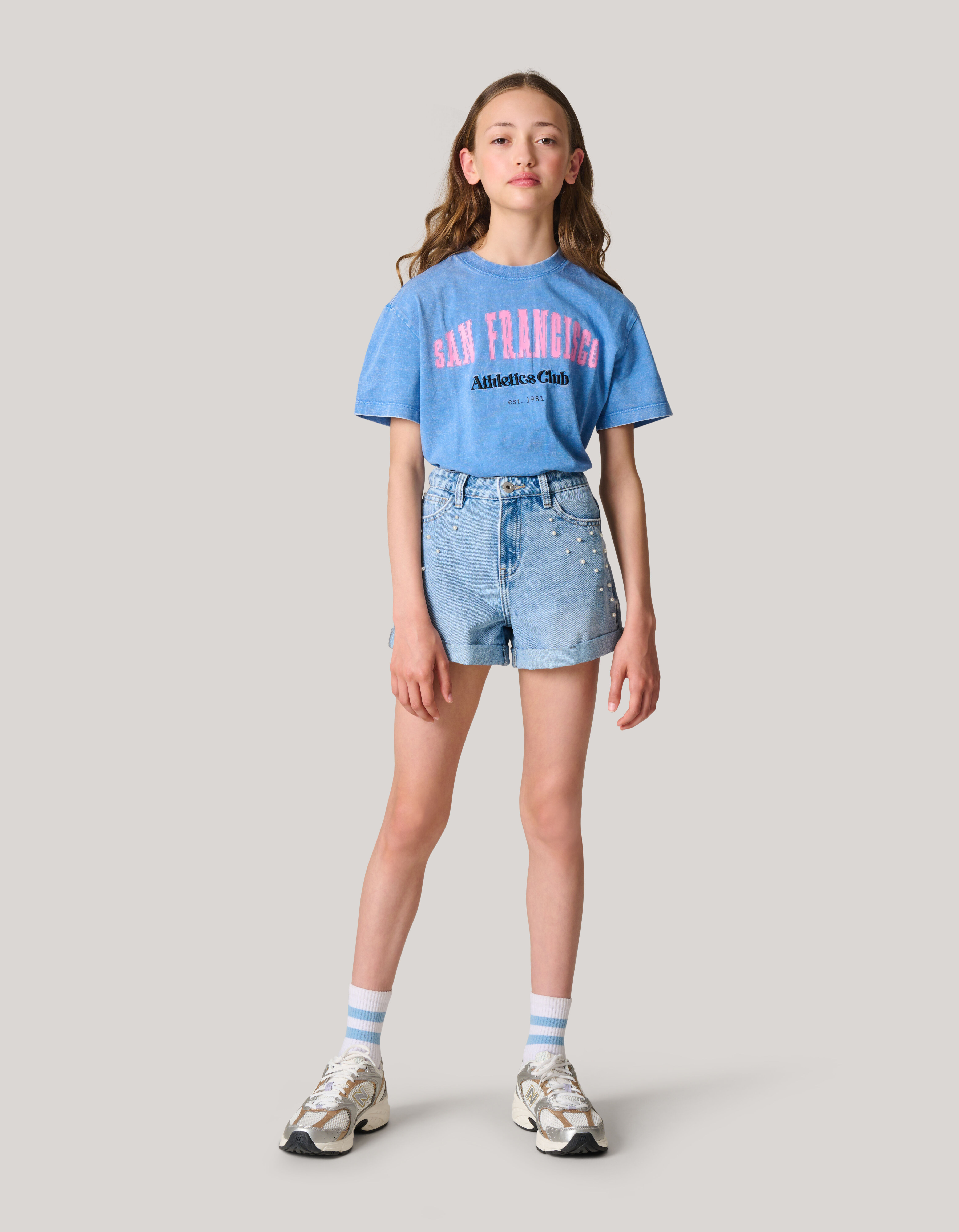 Artwork T-shirt Blauw SHOEBY GIRLS