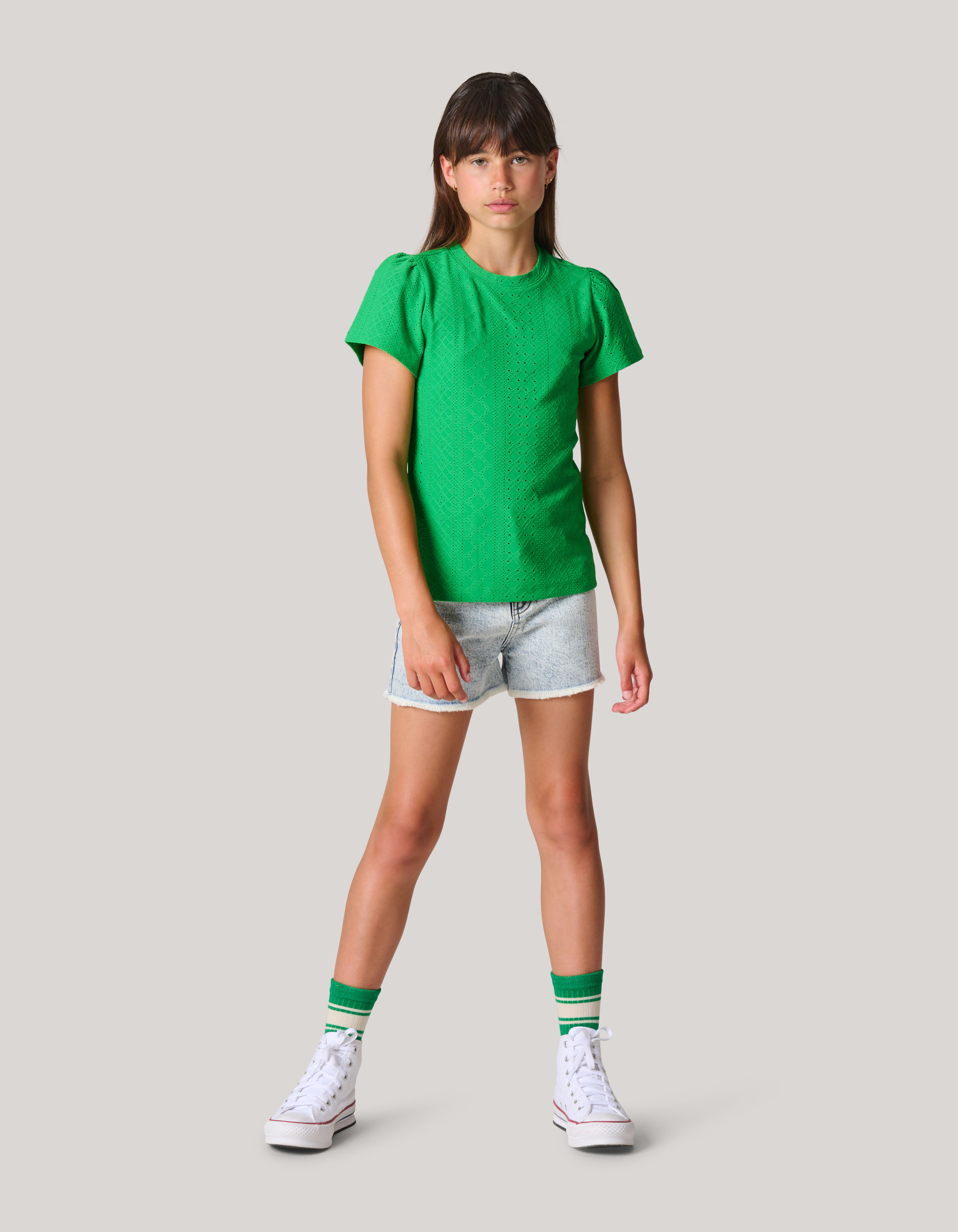 Ajour Top Groen SHOEBY GIRLS