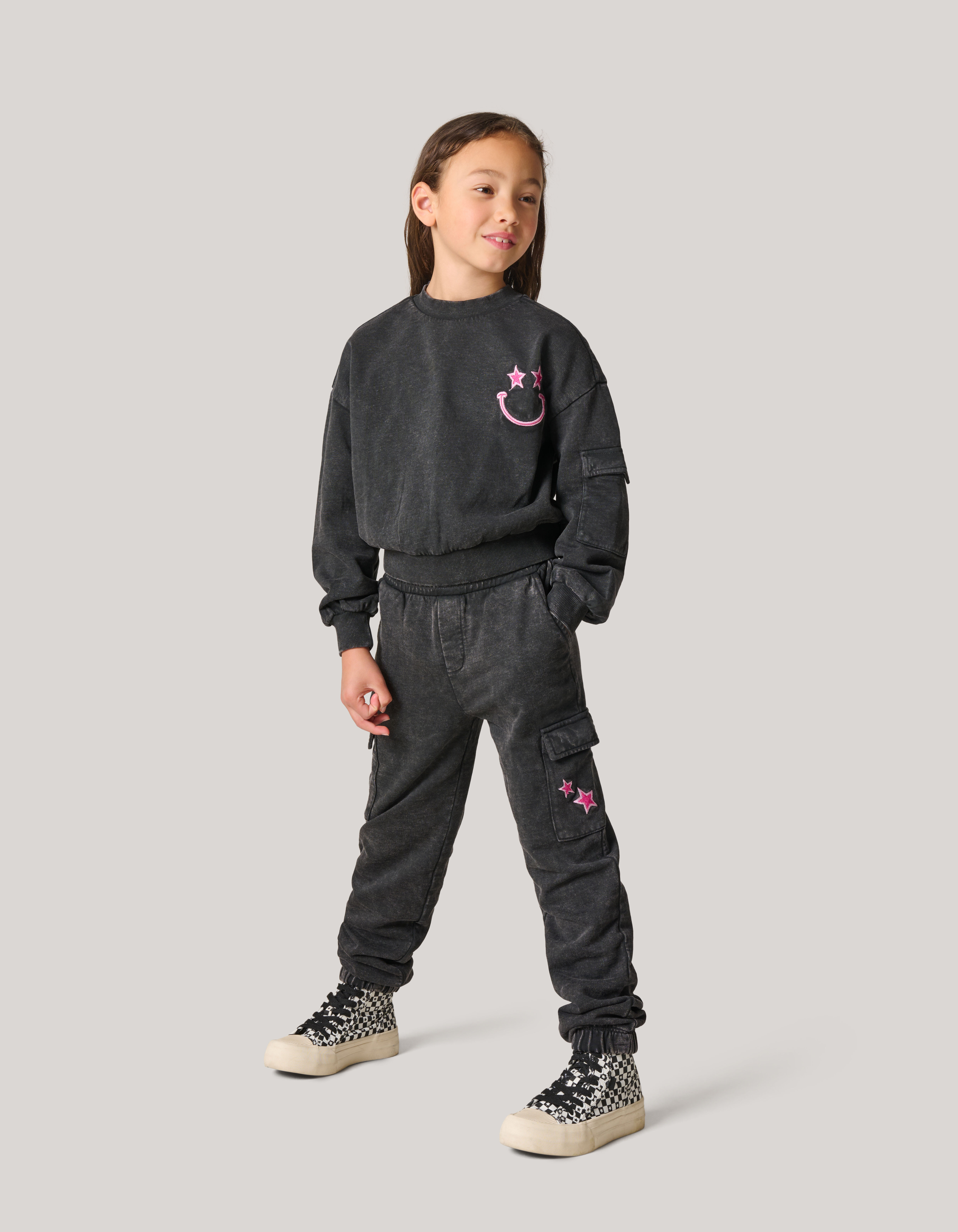 Washed Cargo Broek Grijs SHOEBY GIRLS