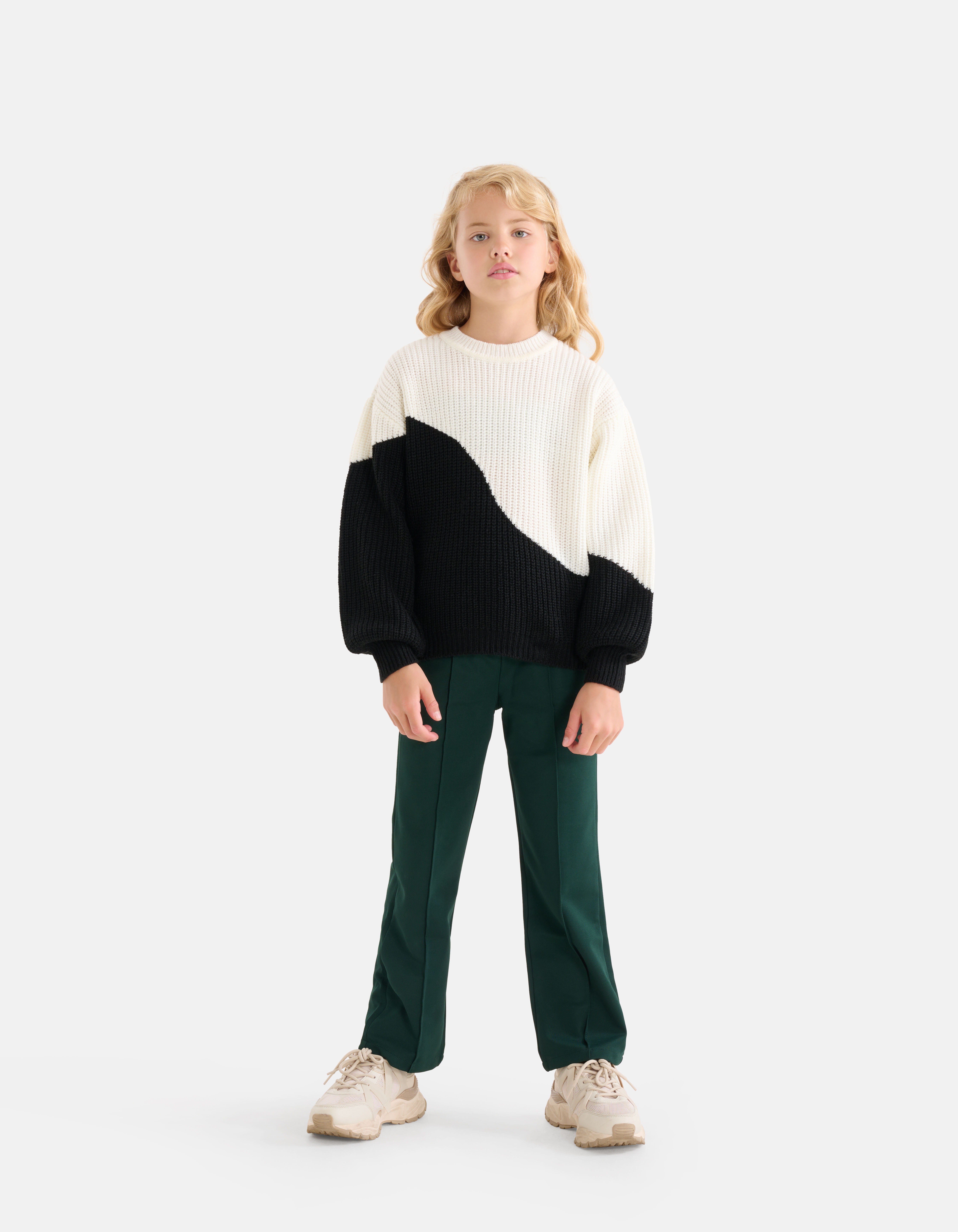 Basis Wide Leg Broek Donkergroen SHOEBY GIRLS