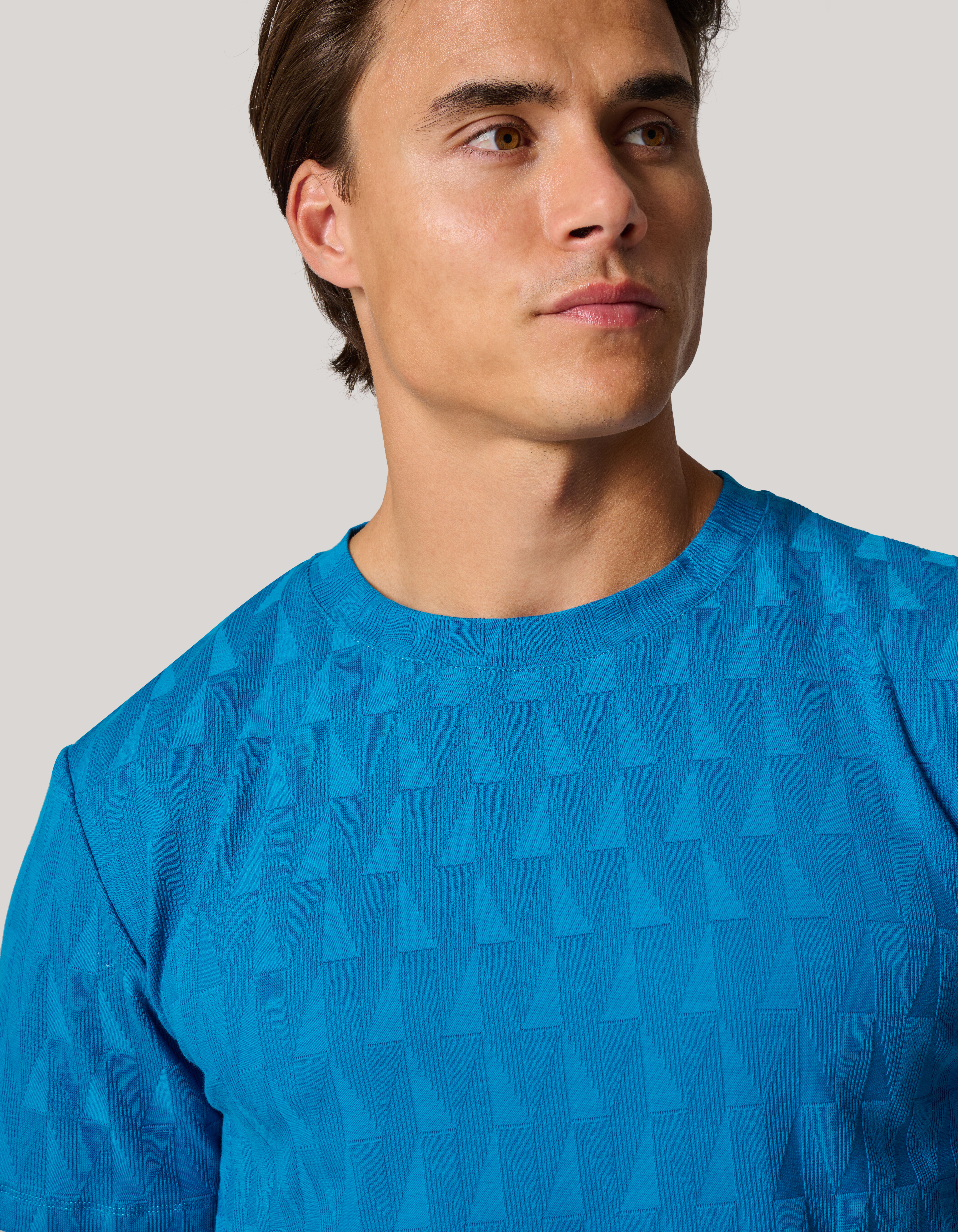 Jacquard T-shirt Blauw SHOEBY MEN