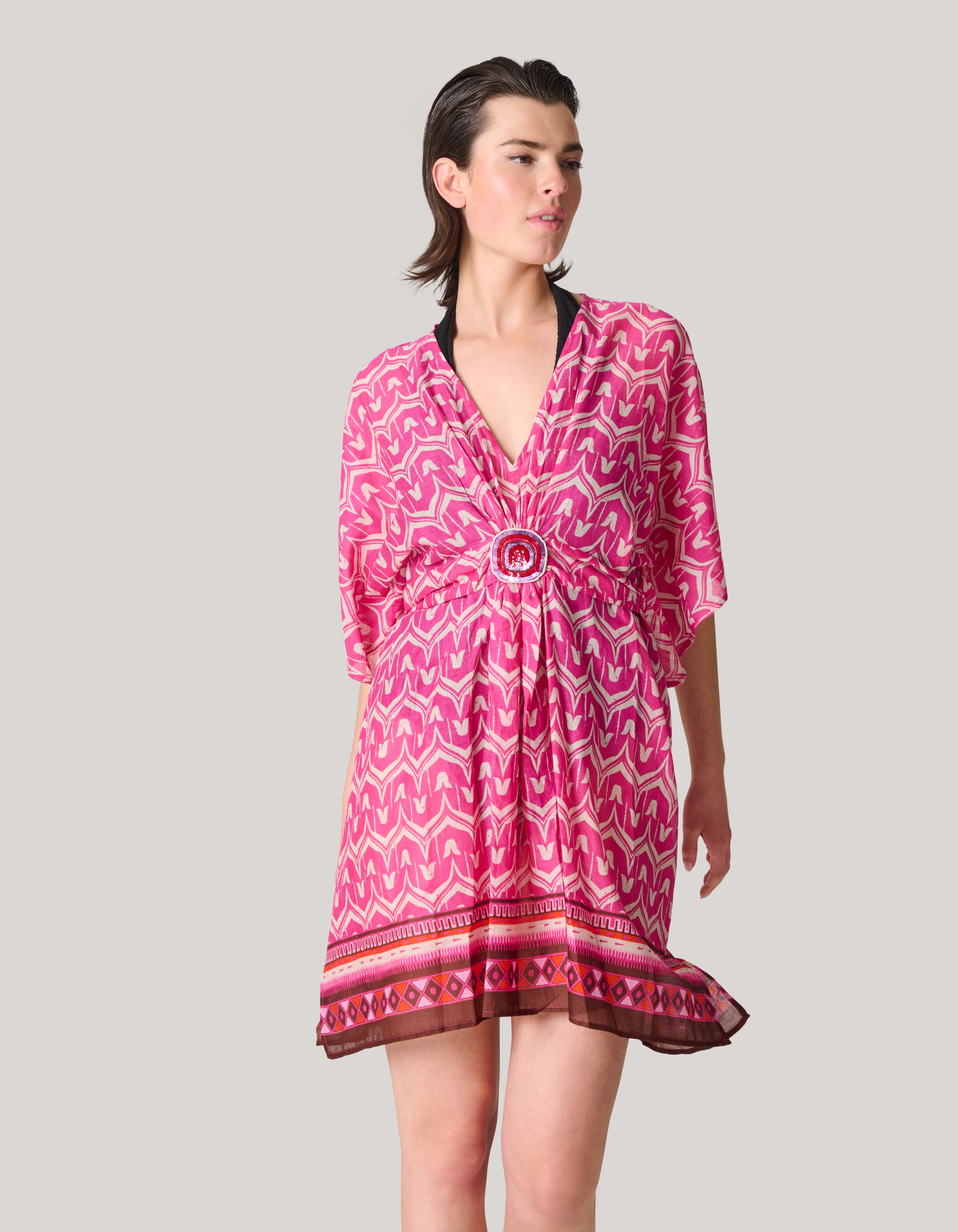 Printed Strand Kaftan Roze SHOEBY WOMEN