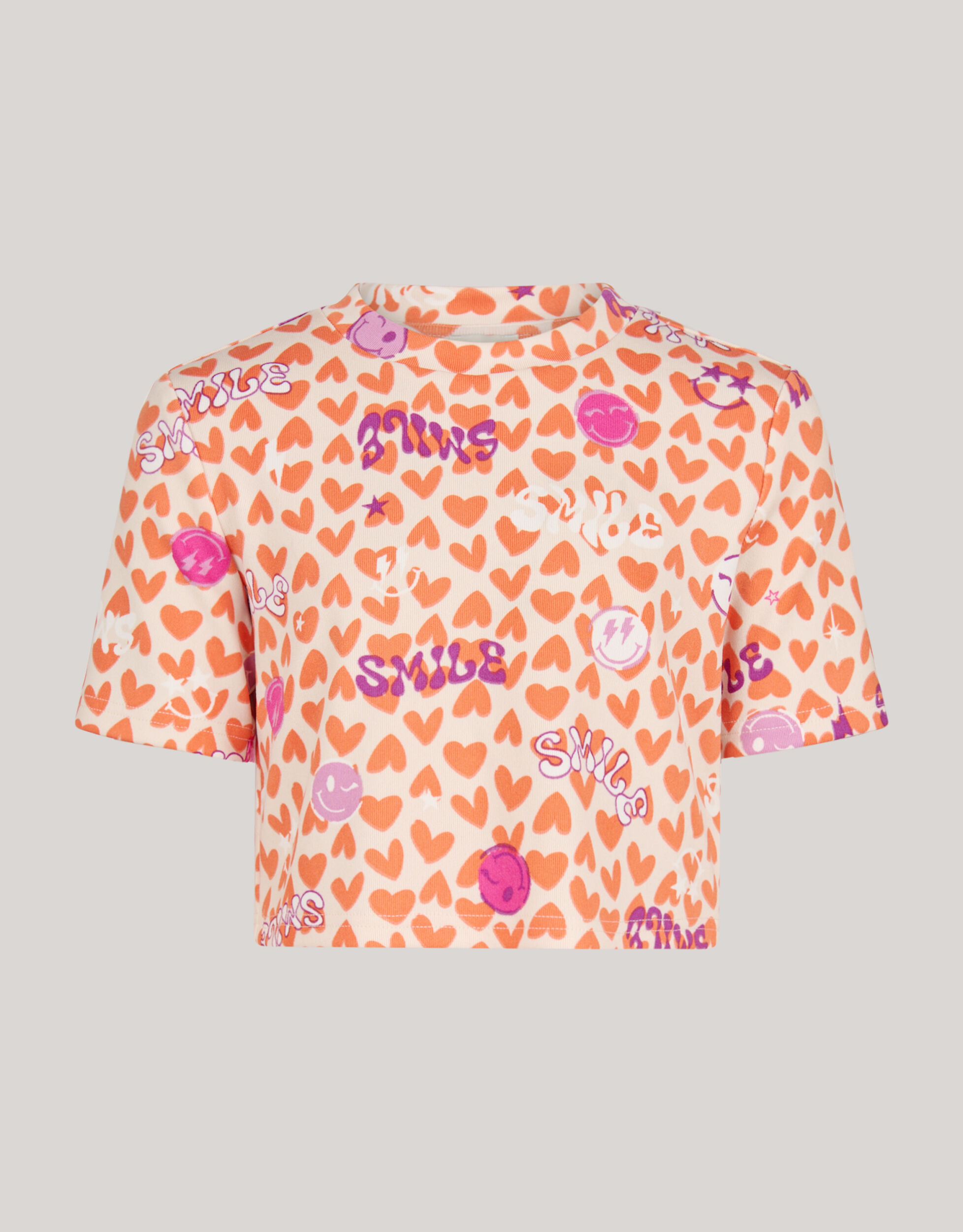 Printed Cropped Top Oranje/Gebroken Wit SHOEBY GIRLS