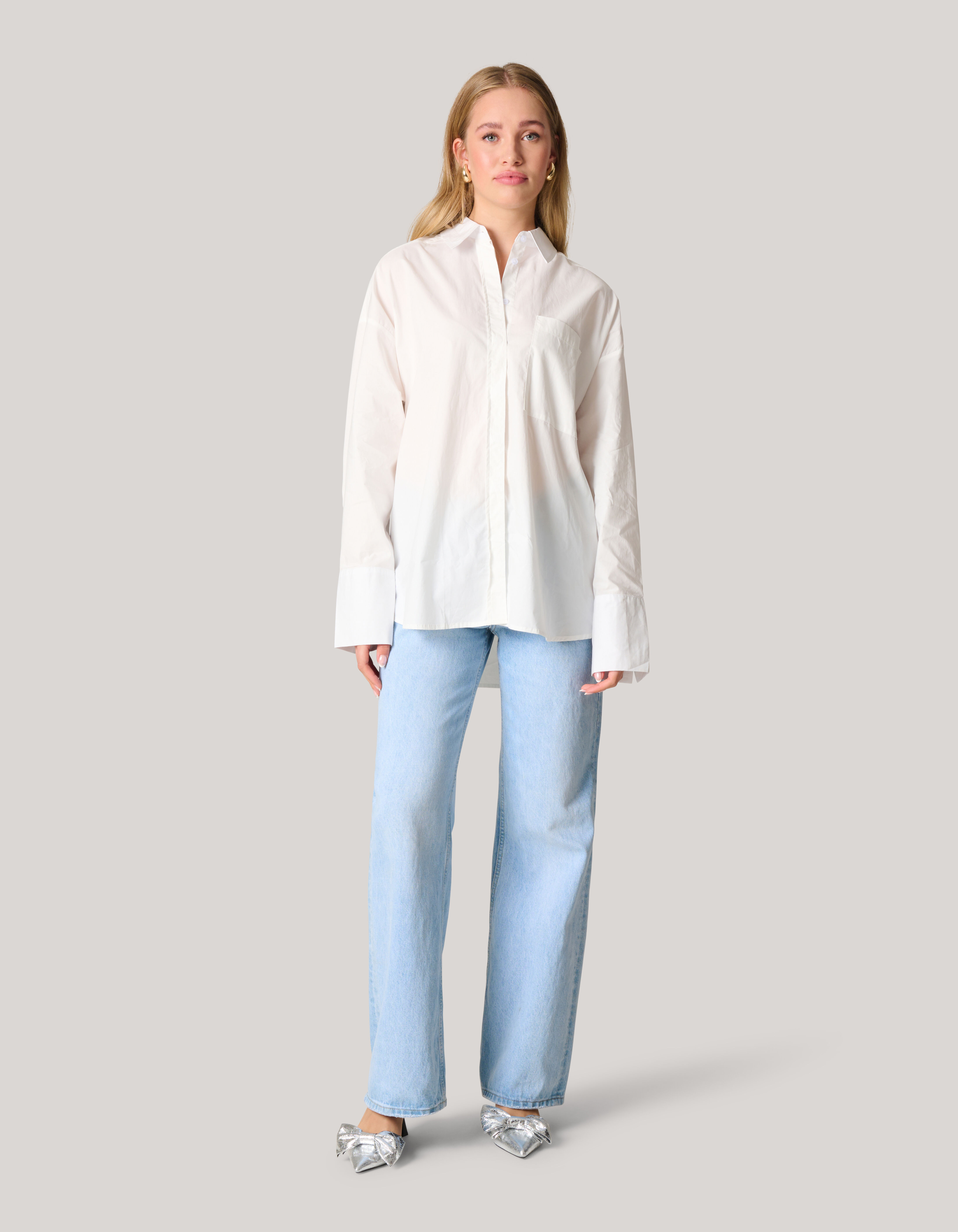 Poplin Blouse Wit SHOEBY WOMEN