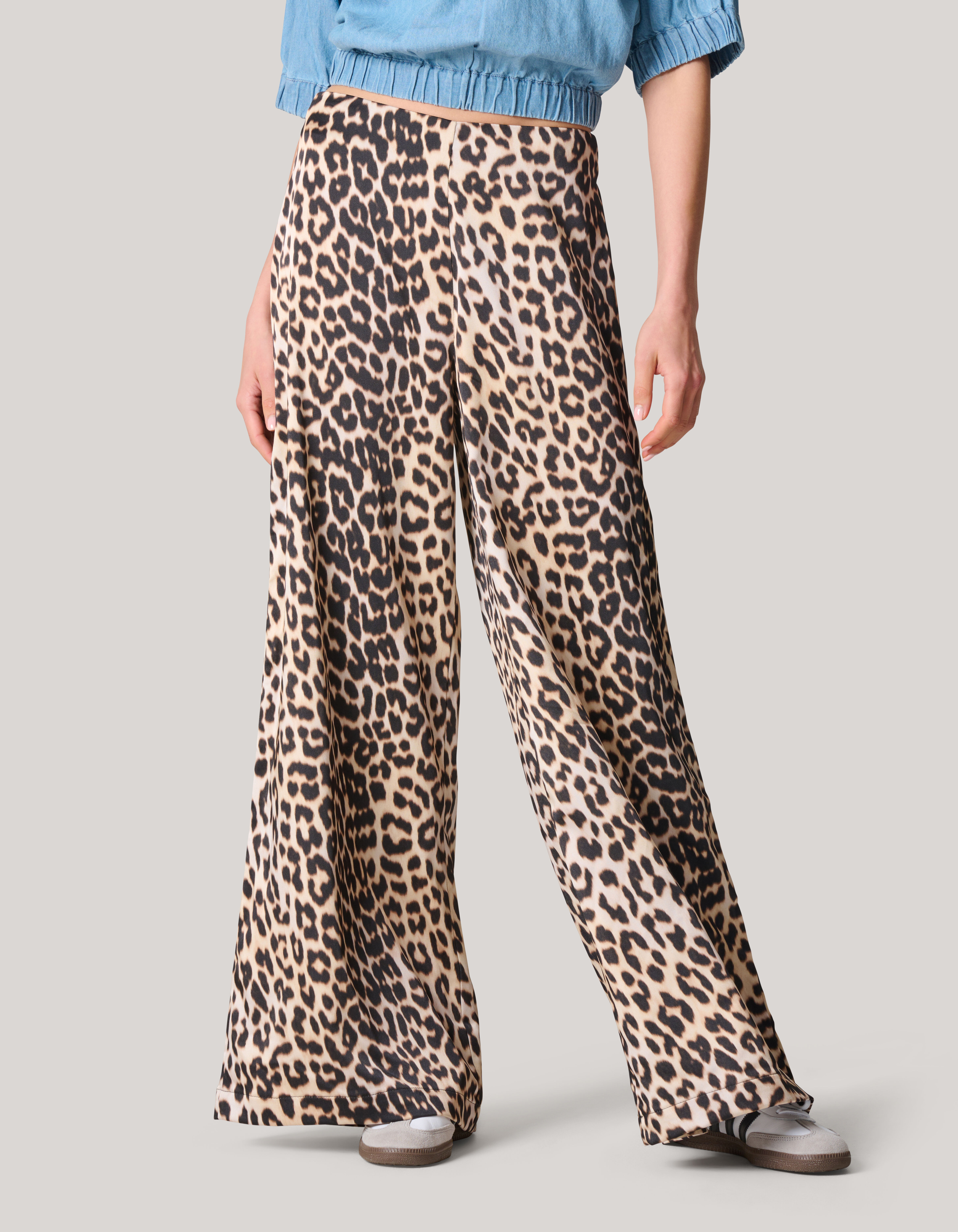 Leopard Satijnen Palazzo Broek SHOEBY WOMEN