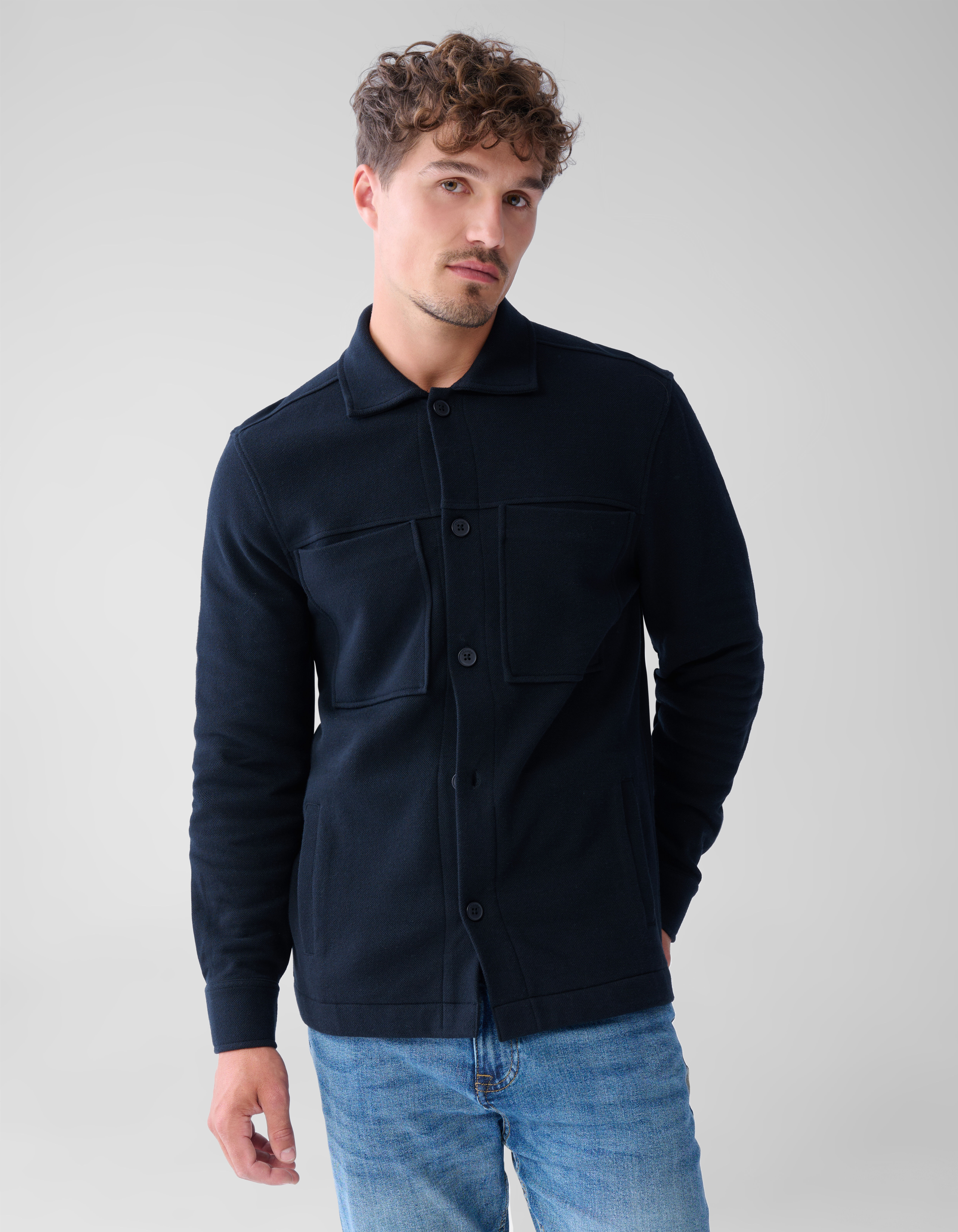 Pique Overshirt Zwart SHOEBY MEN