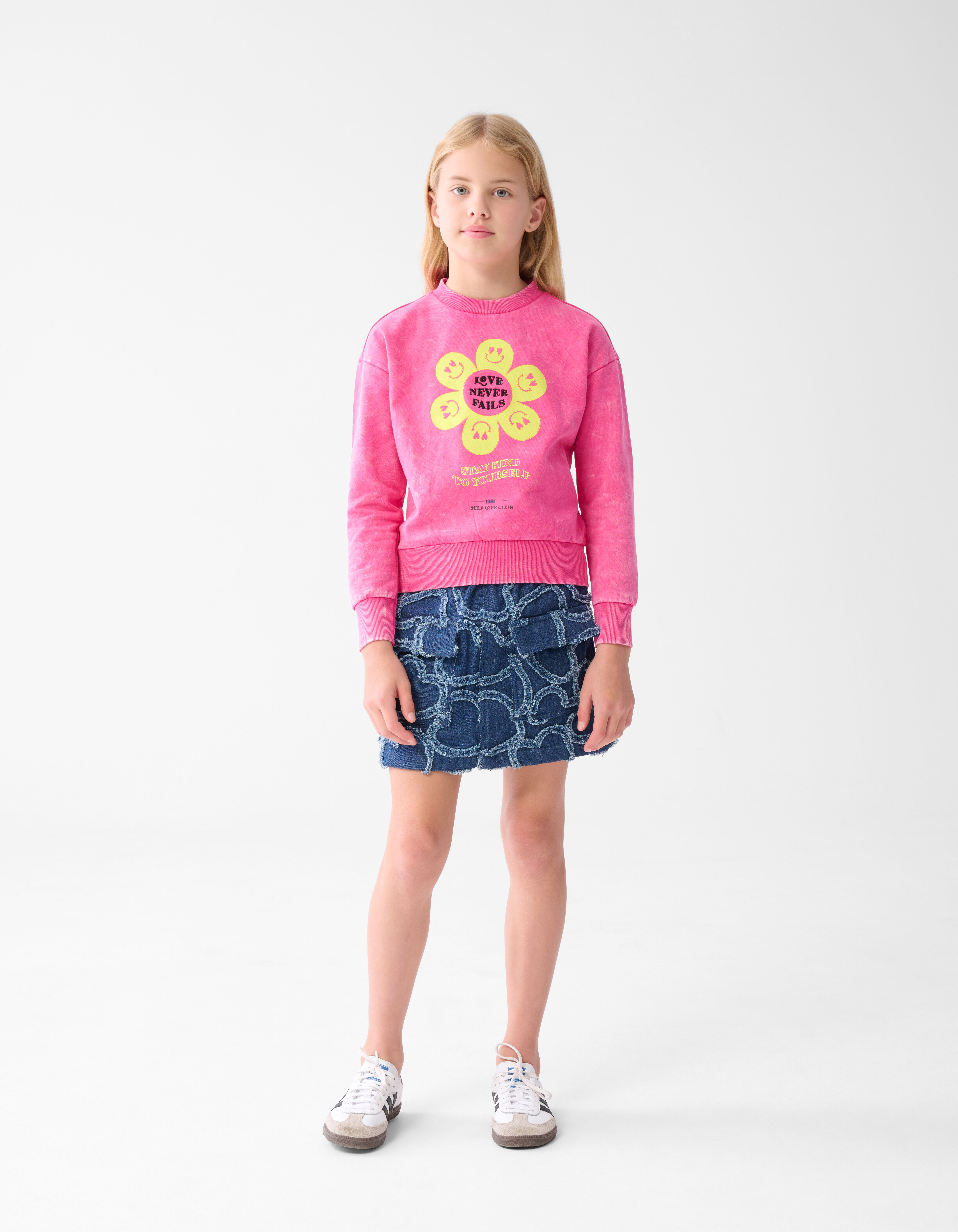 Washed Artwork Sweater Roze SHOEBY GIRLS