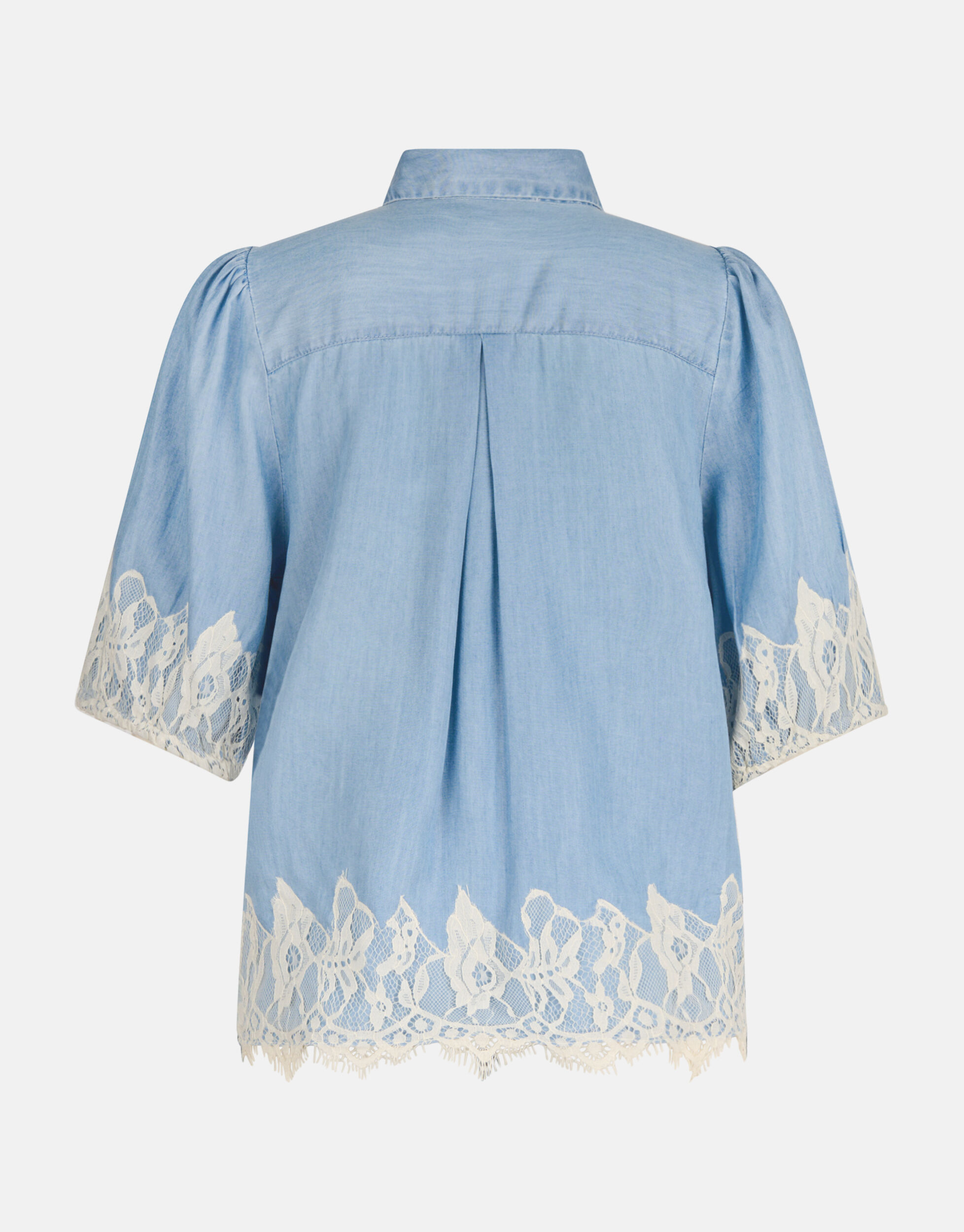 Denim Lace Top Blauw SHOEBY WOMEN