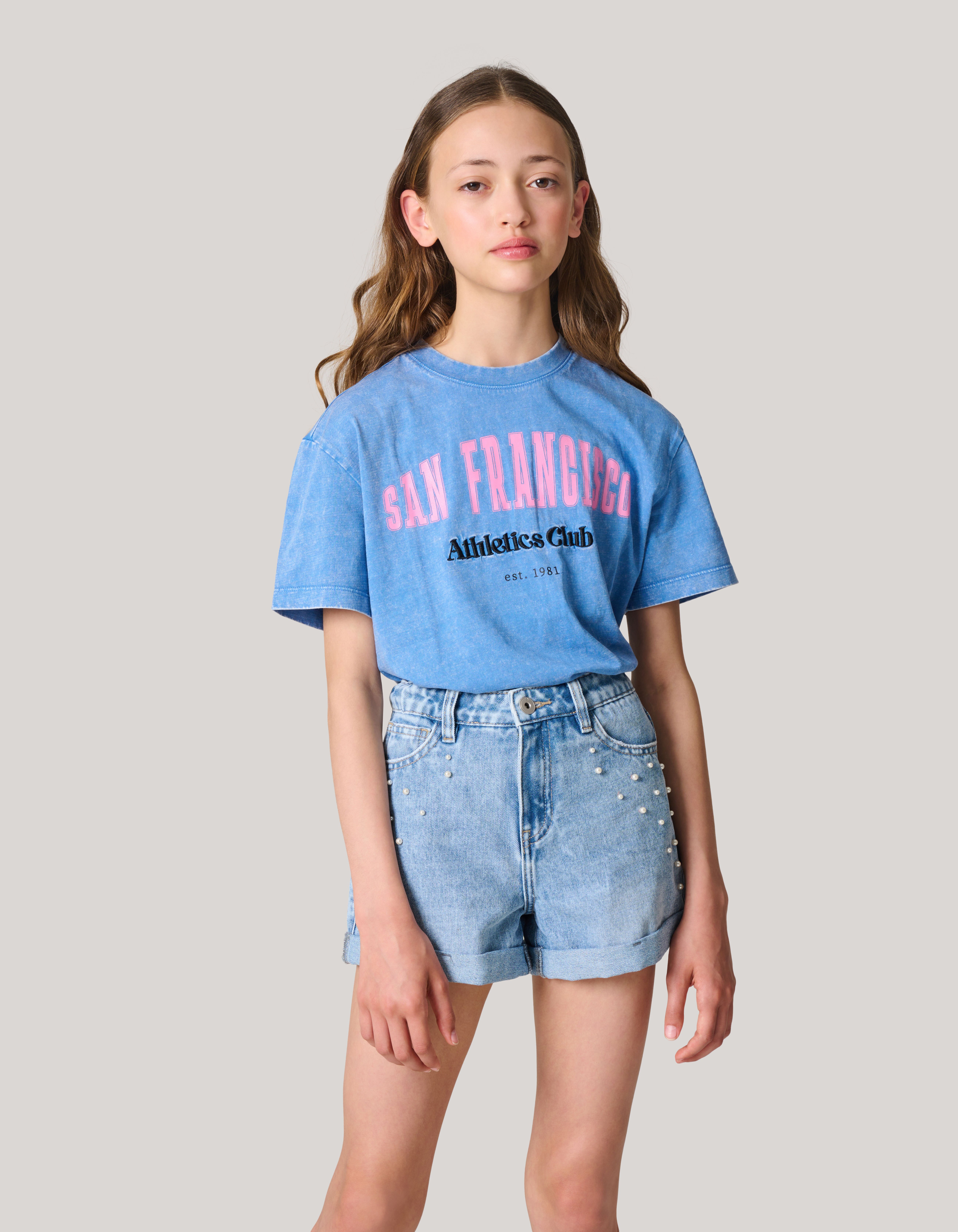 Artwork T-shirt Blauw SHOEBY GIRLS