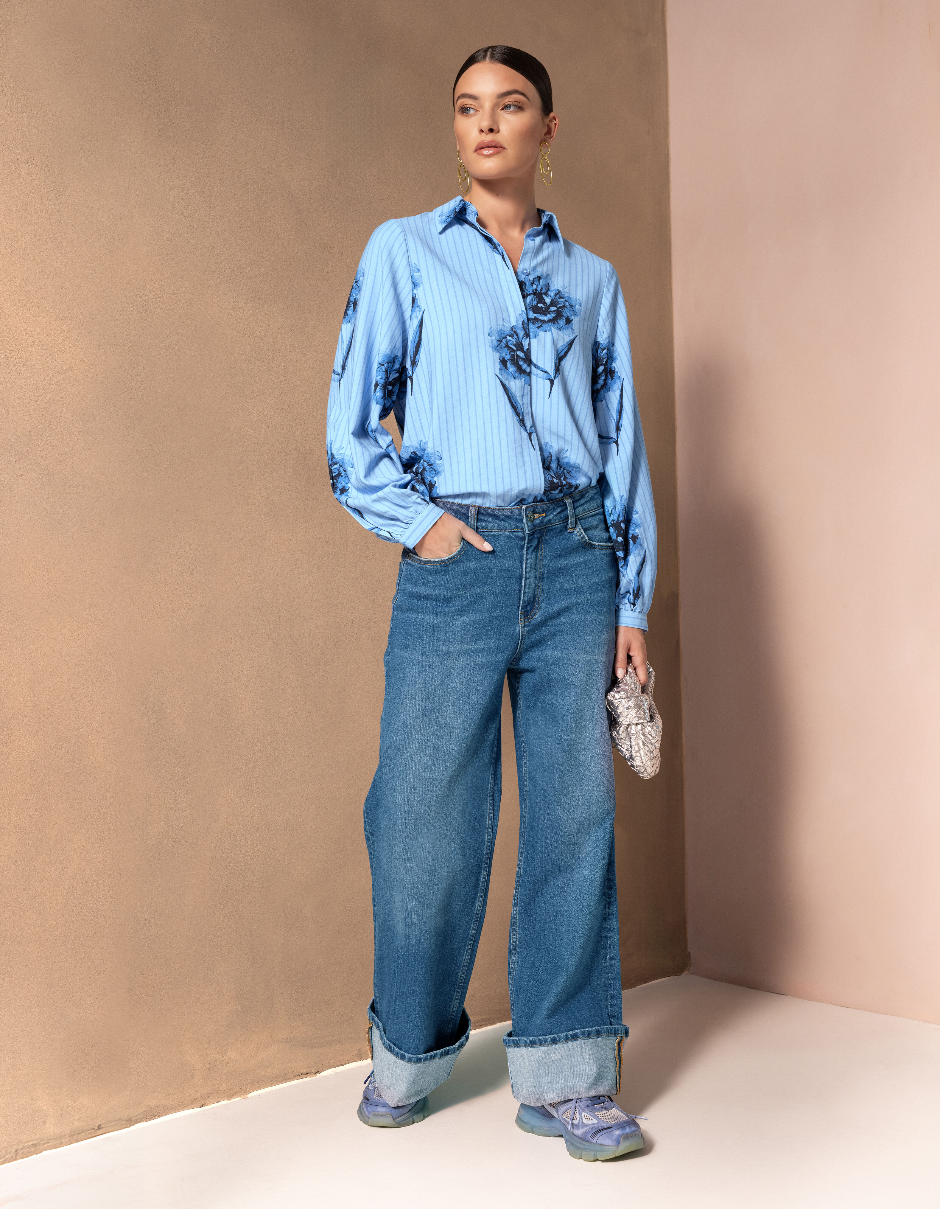 Turn Up Wide Leg Fit Jeans Mediumstone By Mieke SHOEBY WOMEN