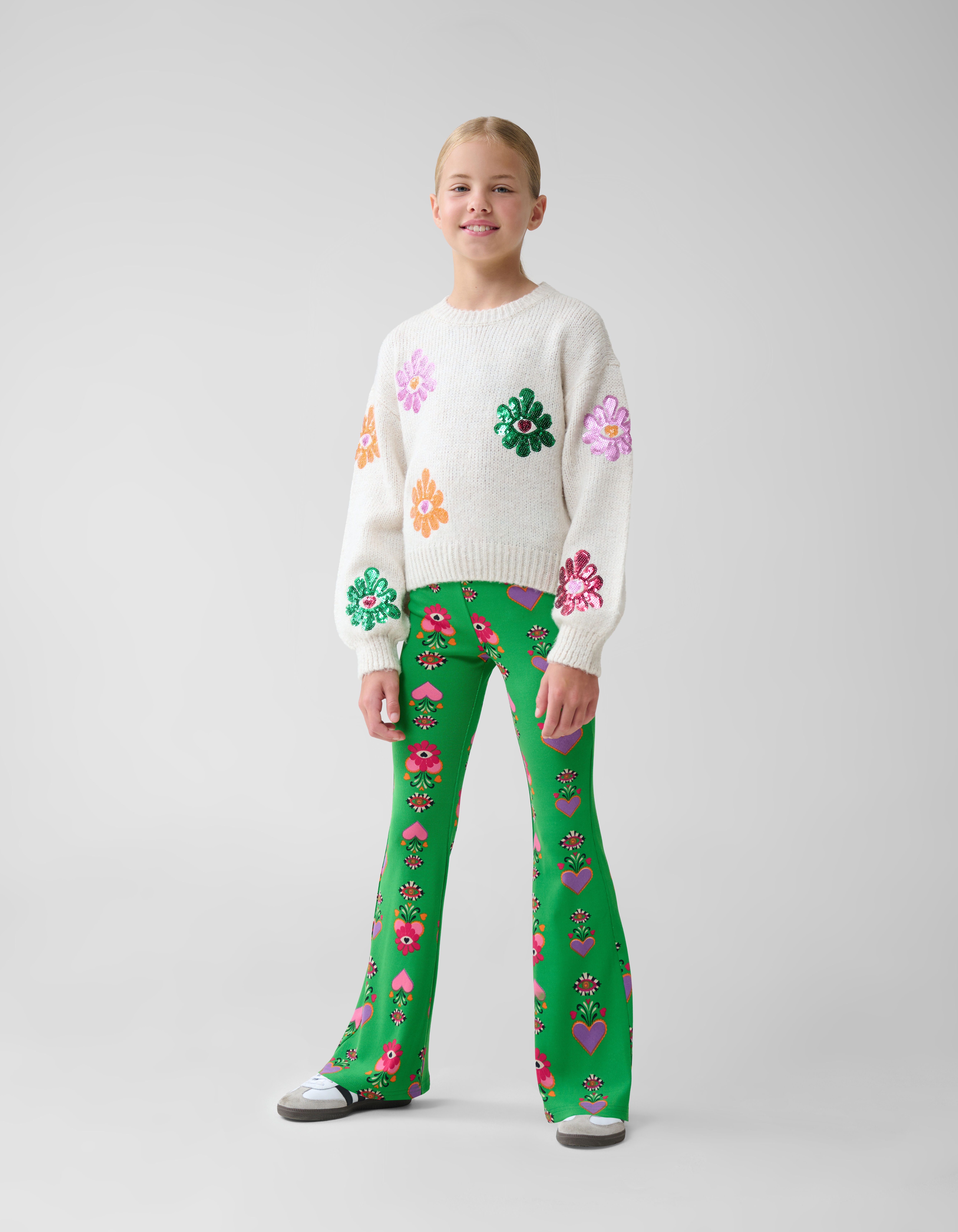 Printed Rib Flared Legging Groen By Lizzy SHOEBY GIRLS