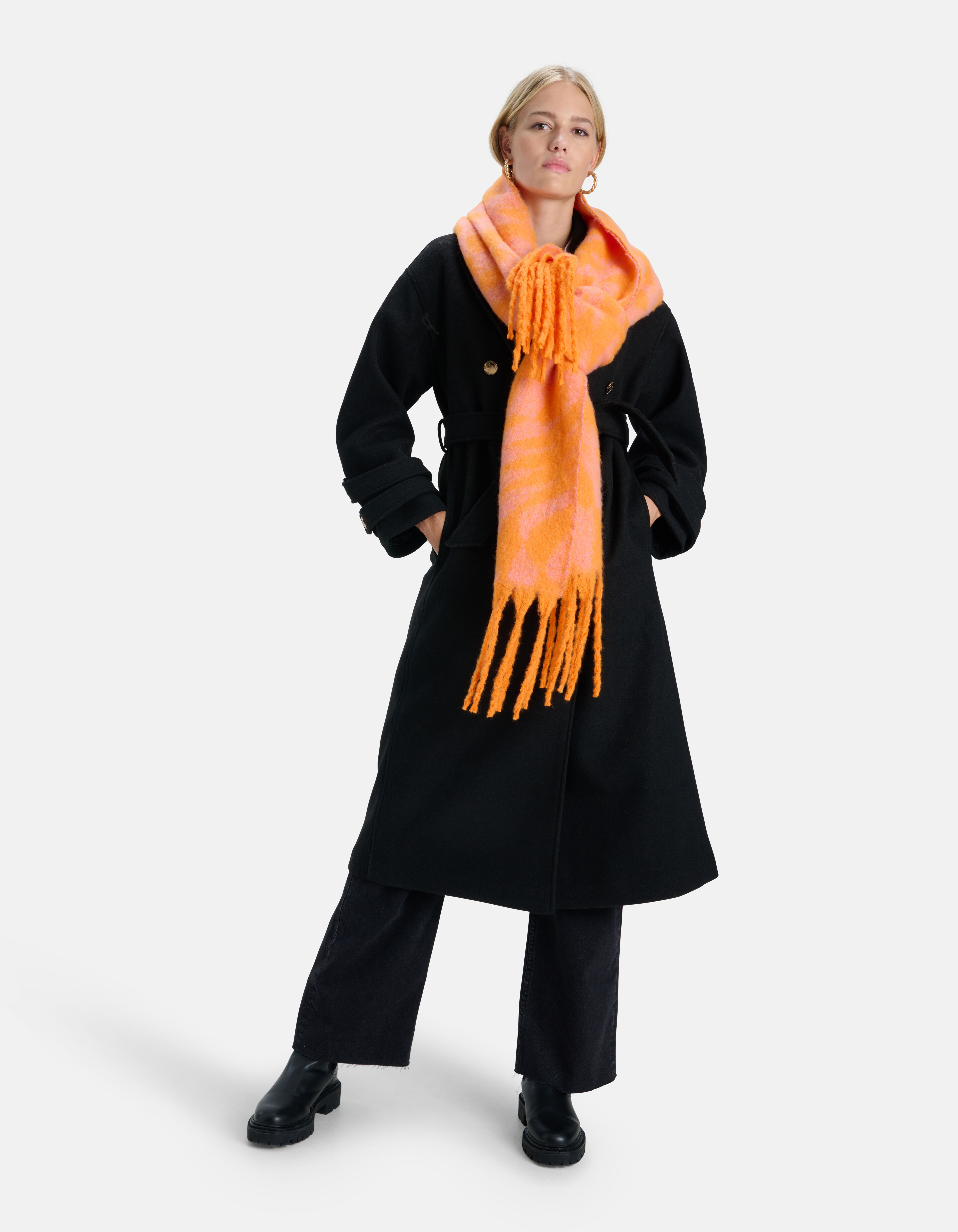 Honger picknick Speels Two Tone Sjaal Oranje | Shoeby