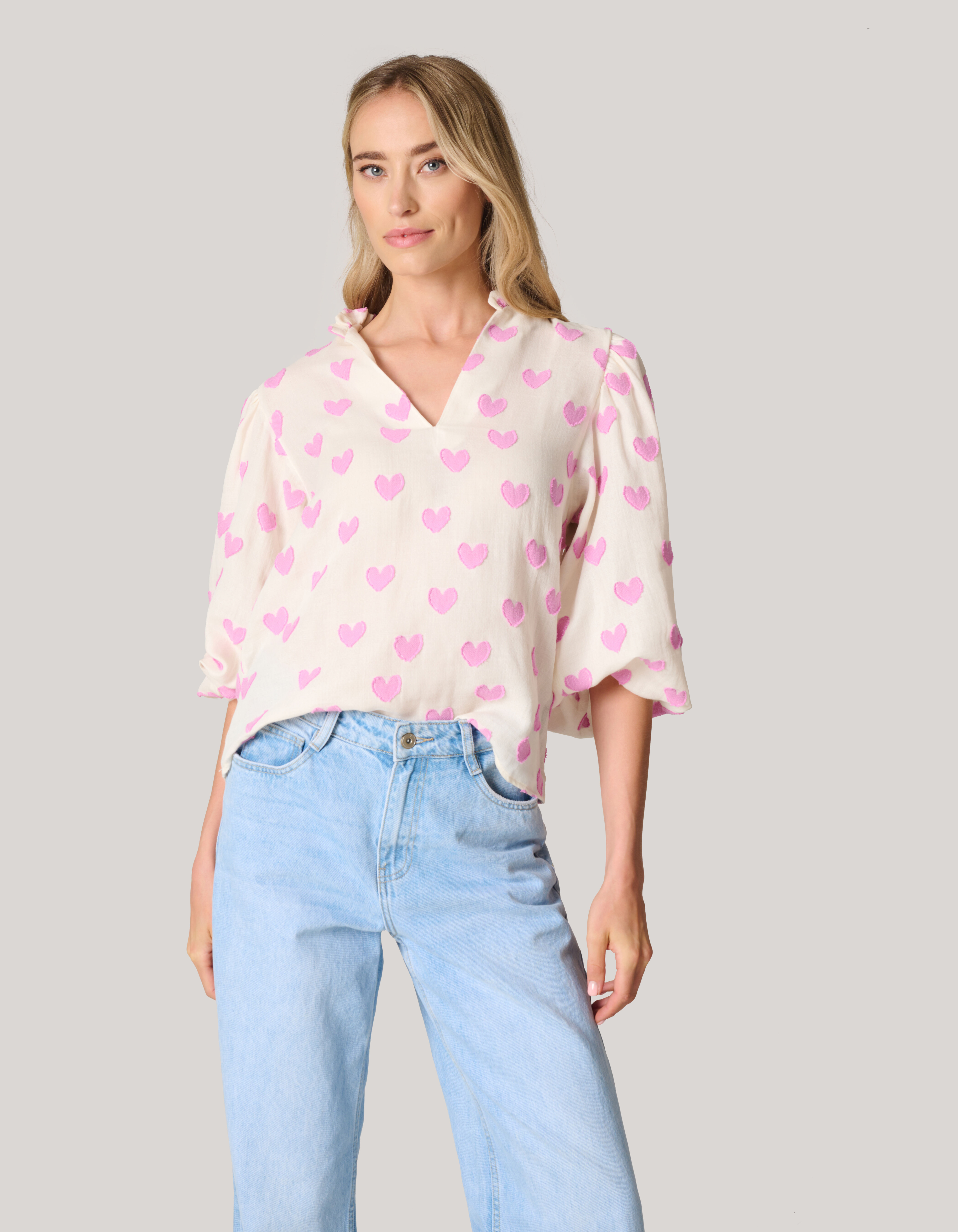 Heart Blouse Gebroken Wit SHOEBY WOMEN