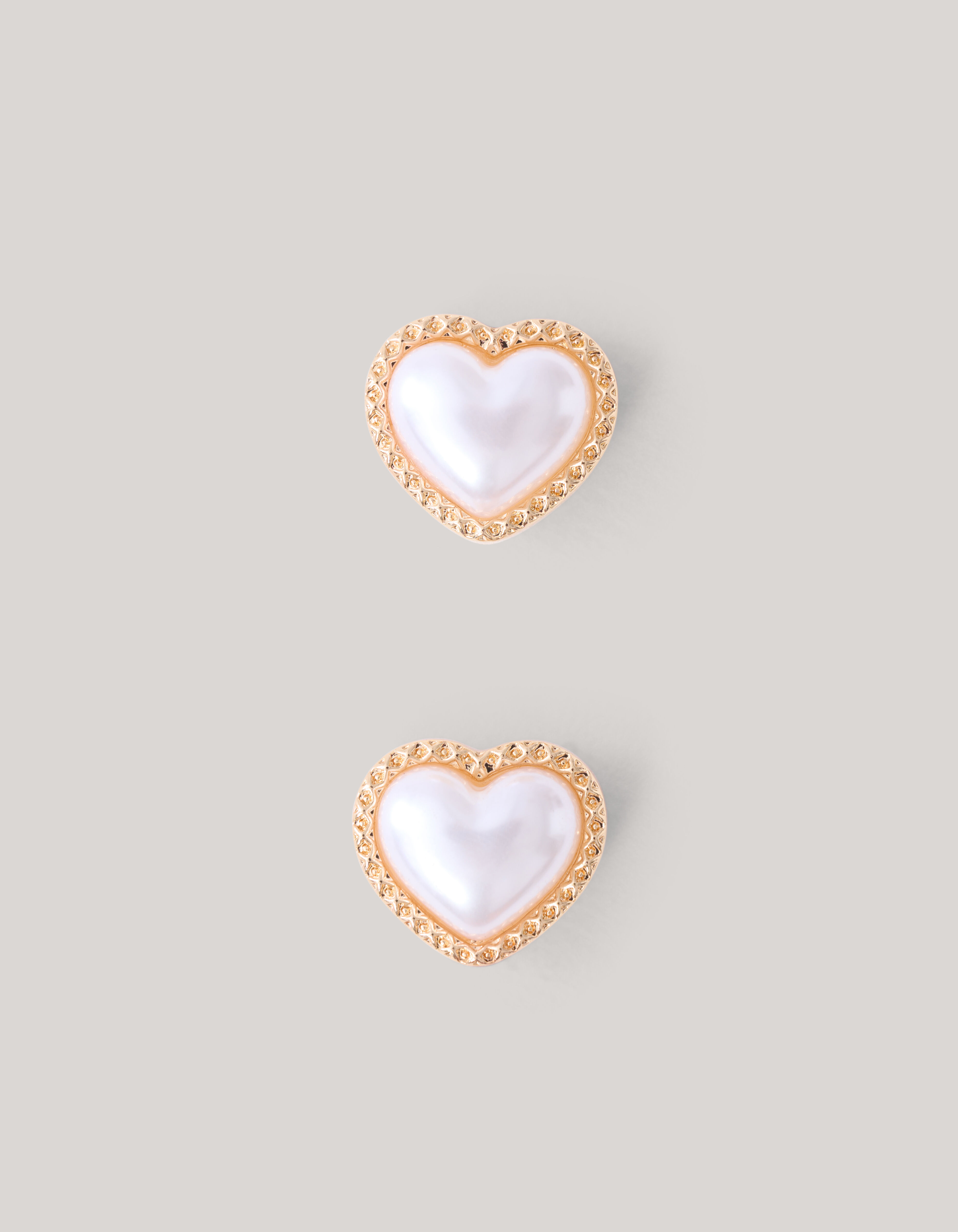 Pearl Heart Knopen Clips Goud SHOEBY ACCESSOIRES