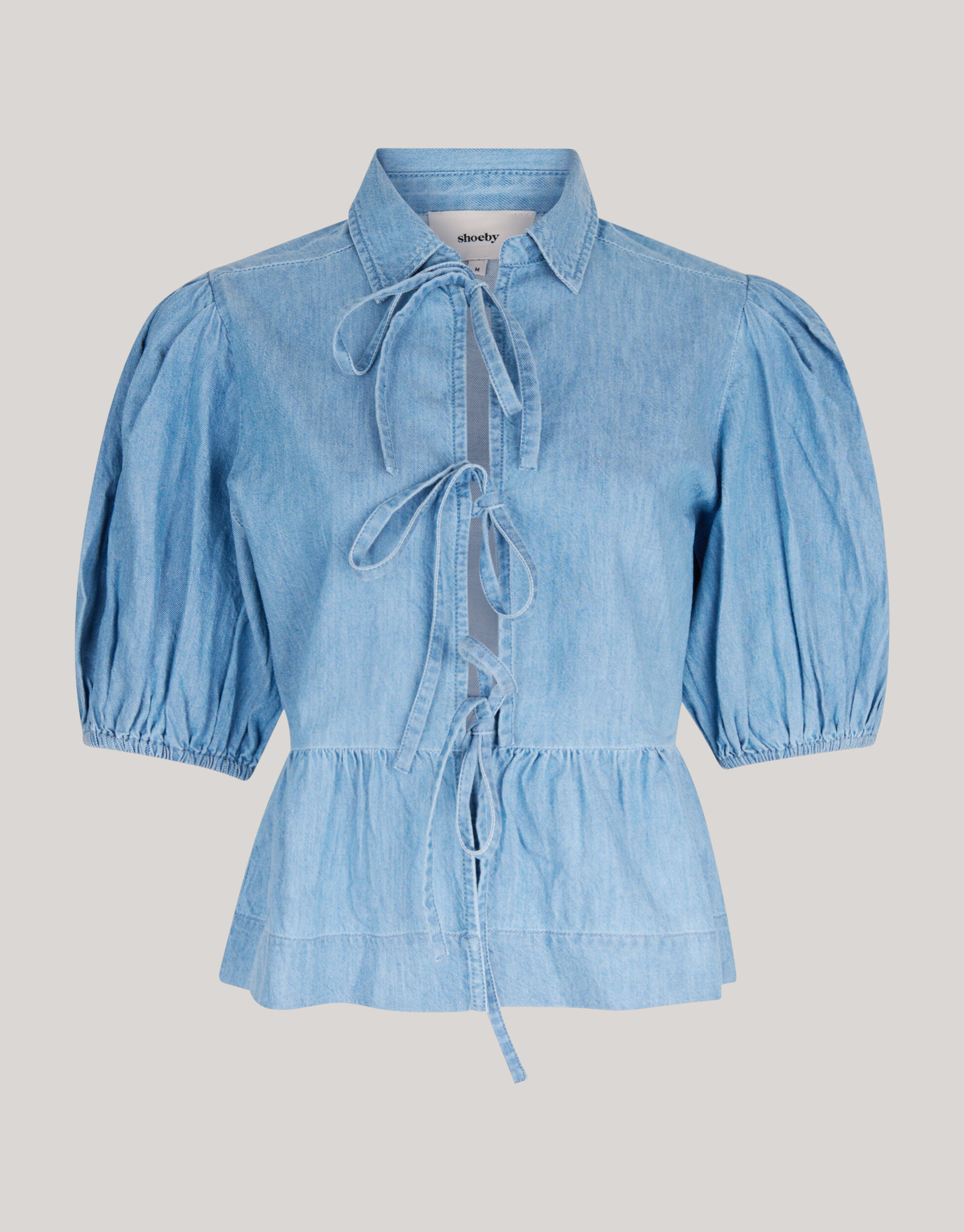 Denim Strik Top Blauw SHOEBY WOMEN