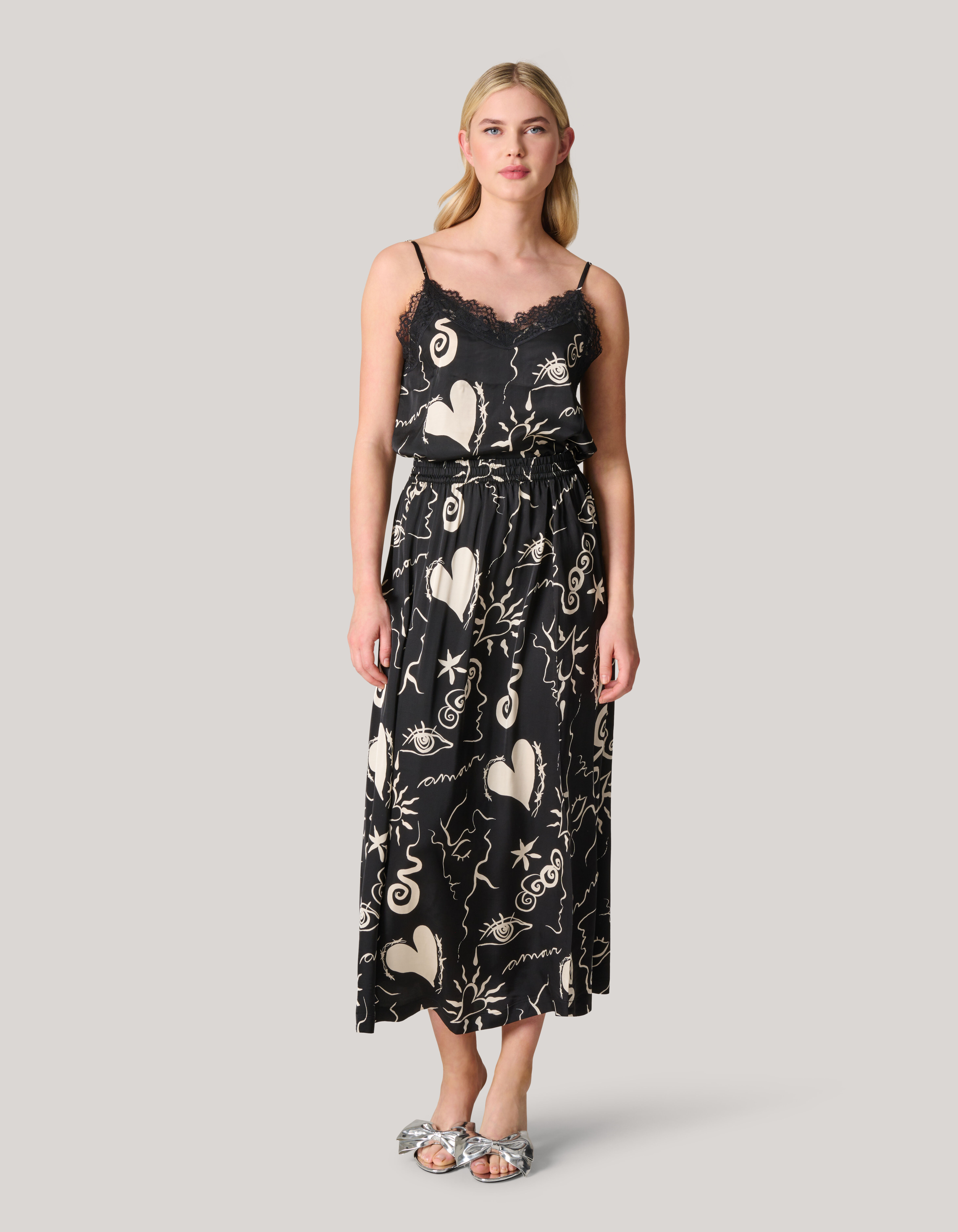 Printed Maxi Rok Zwart SHOEBY WOMEN