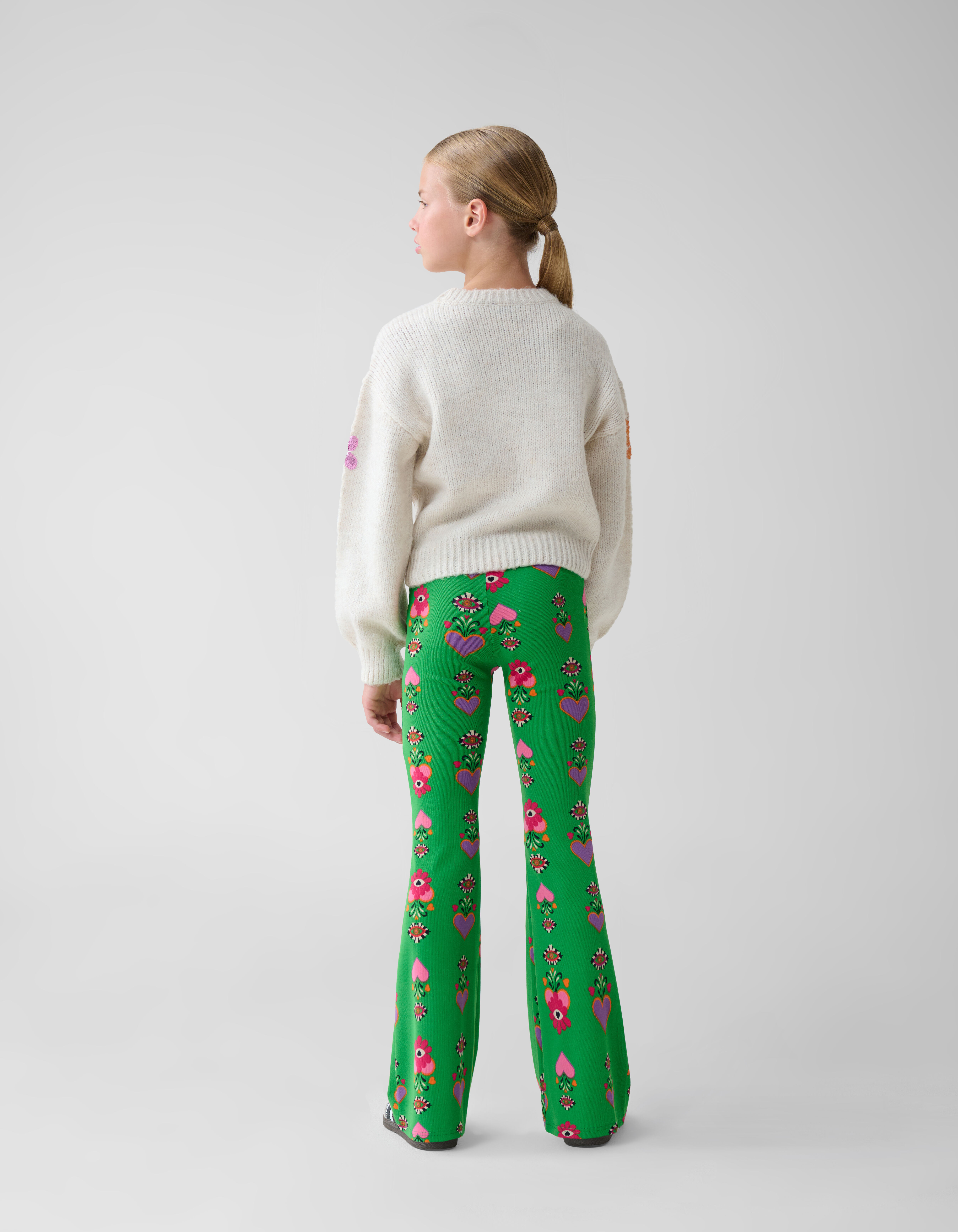 Printed Rib Flared Legging Groen By Lizzy SHOEBY GIRLS