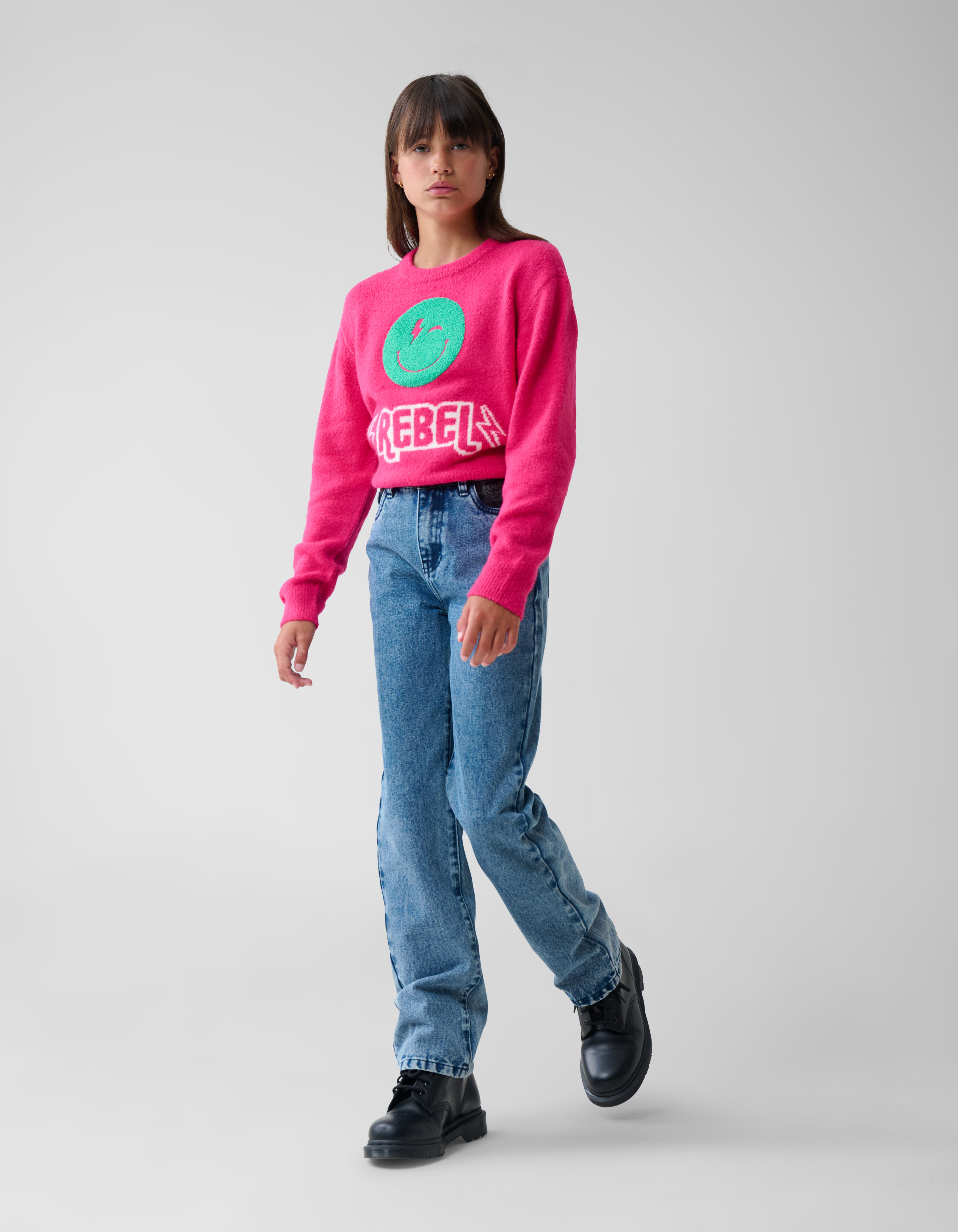 Mixed Straight Fit Jeans Mediumstone SHOEBY GIRLS