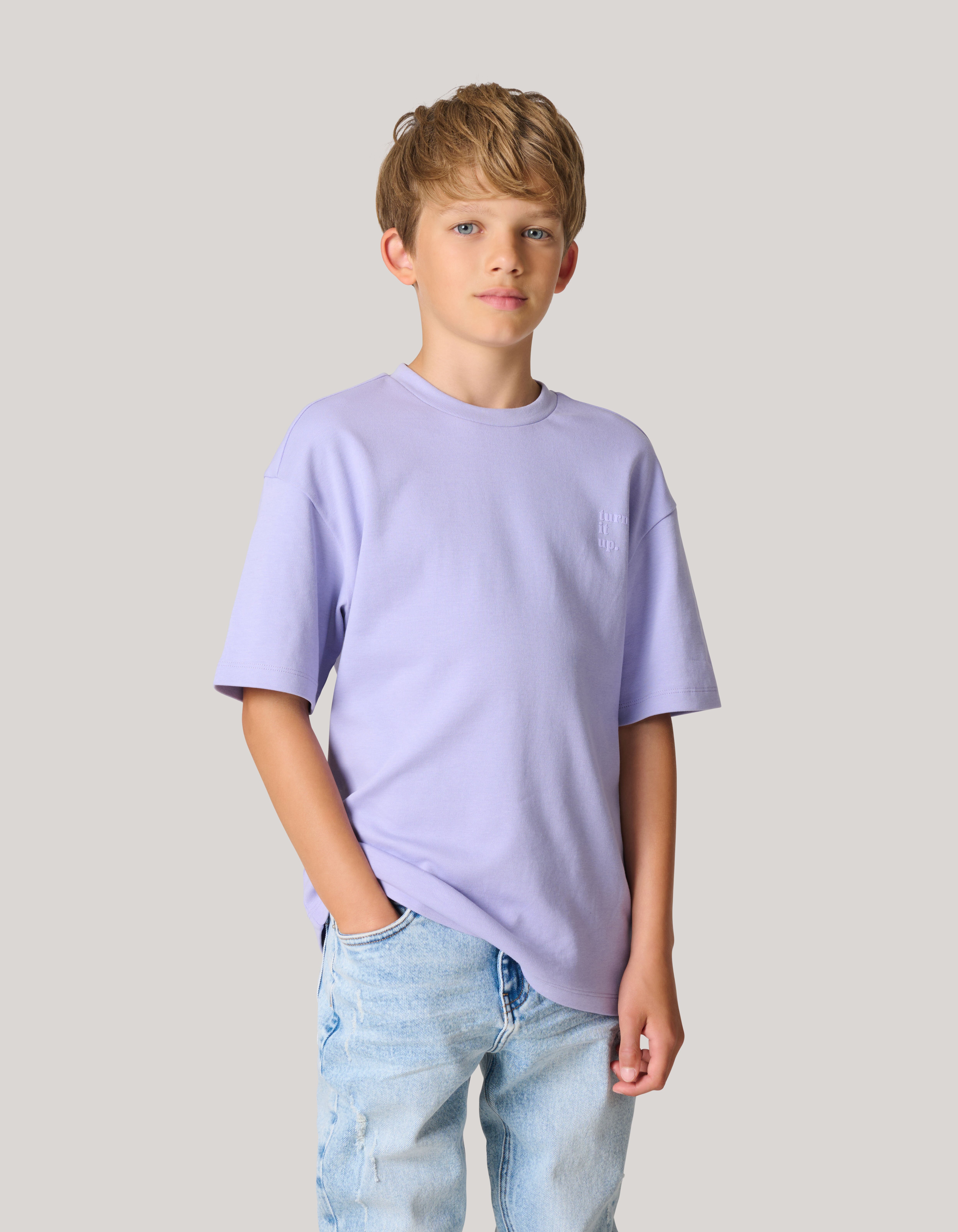 Heavy Basis T-shirt Lichtpaars SHOEBY BOYS