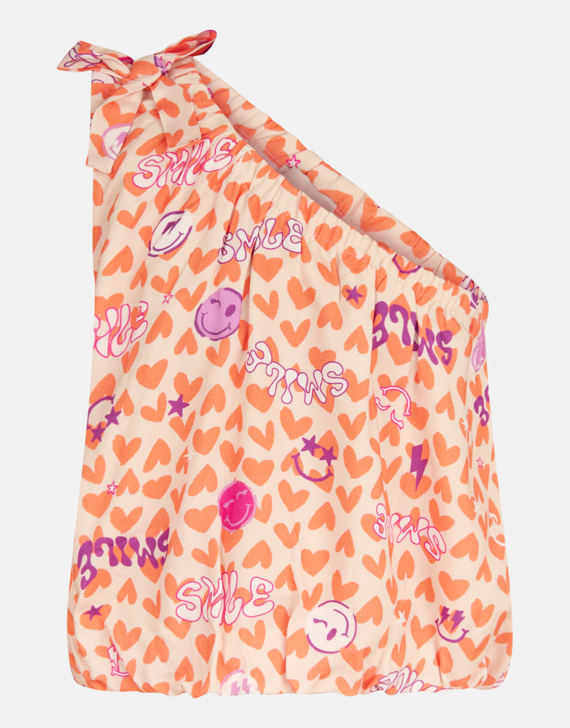 Printed One Shoulder Top Oranje SHOEBY GIRLS