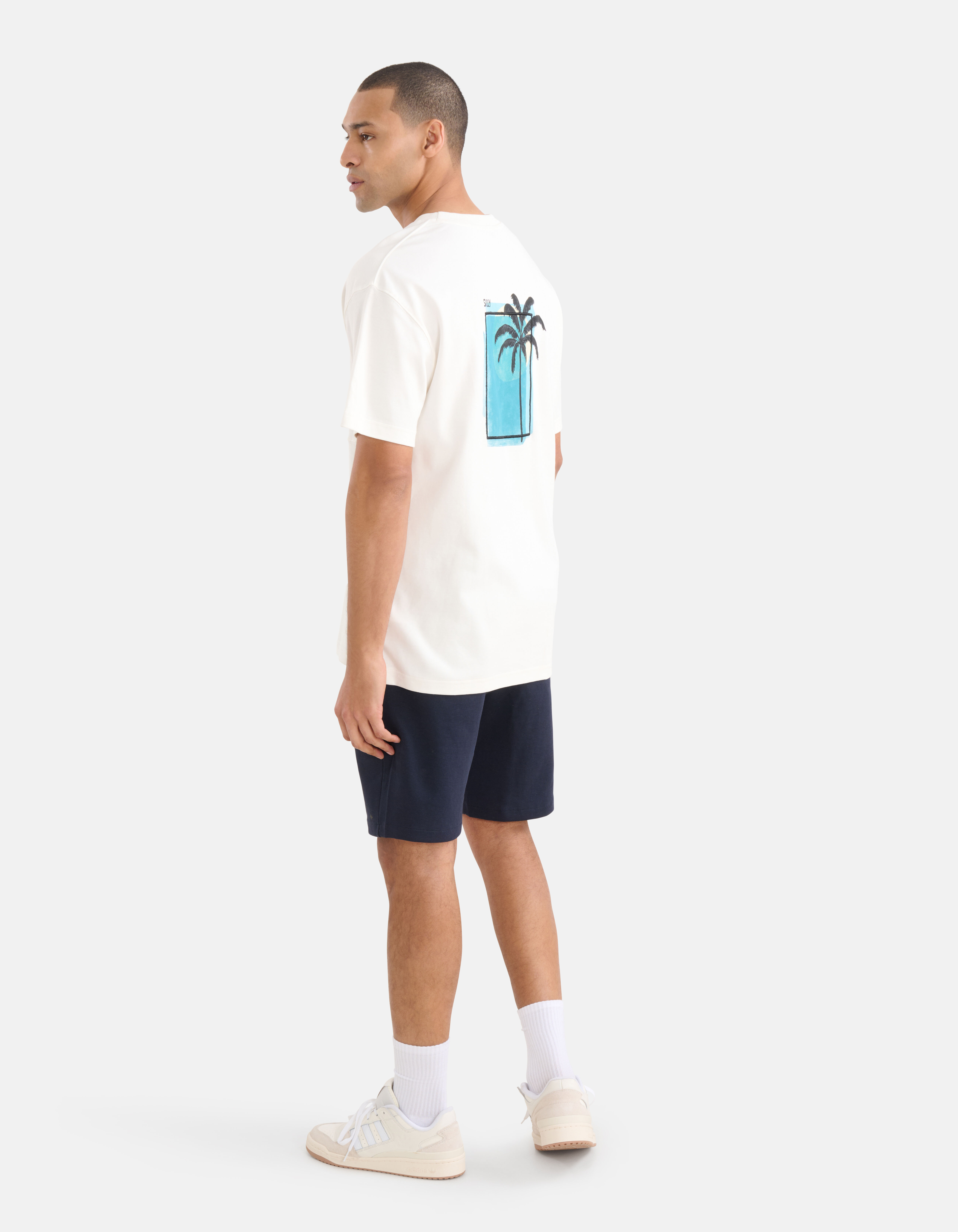 Artwork Embroidery T-shirt Gebroken Wit SHOEBY MEN