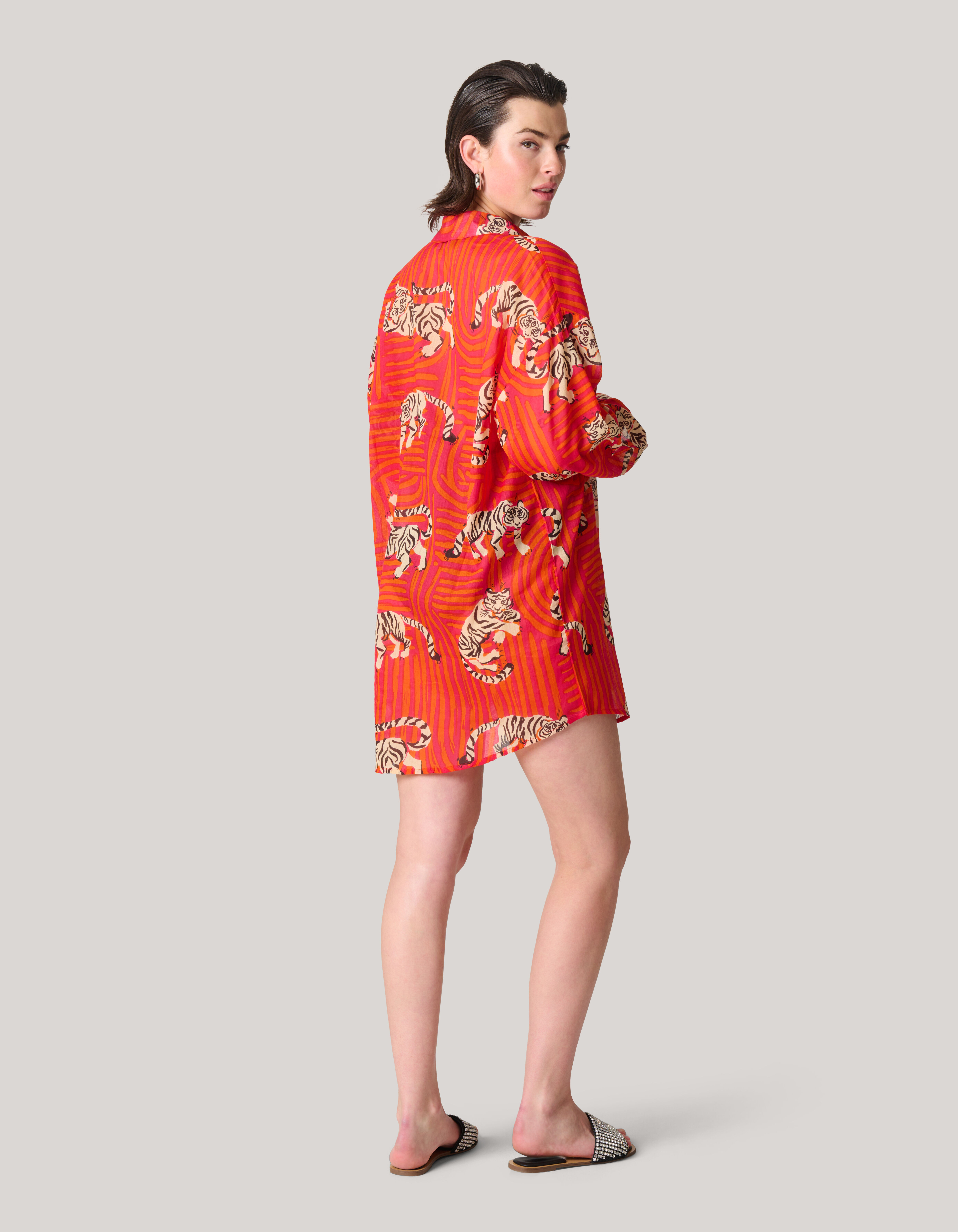 Printed Beach Blouse Rood SHOEBY WOMEN