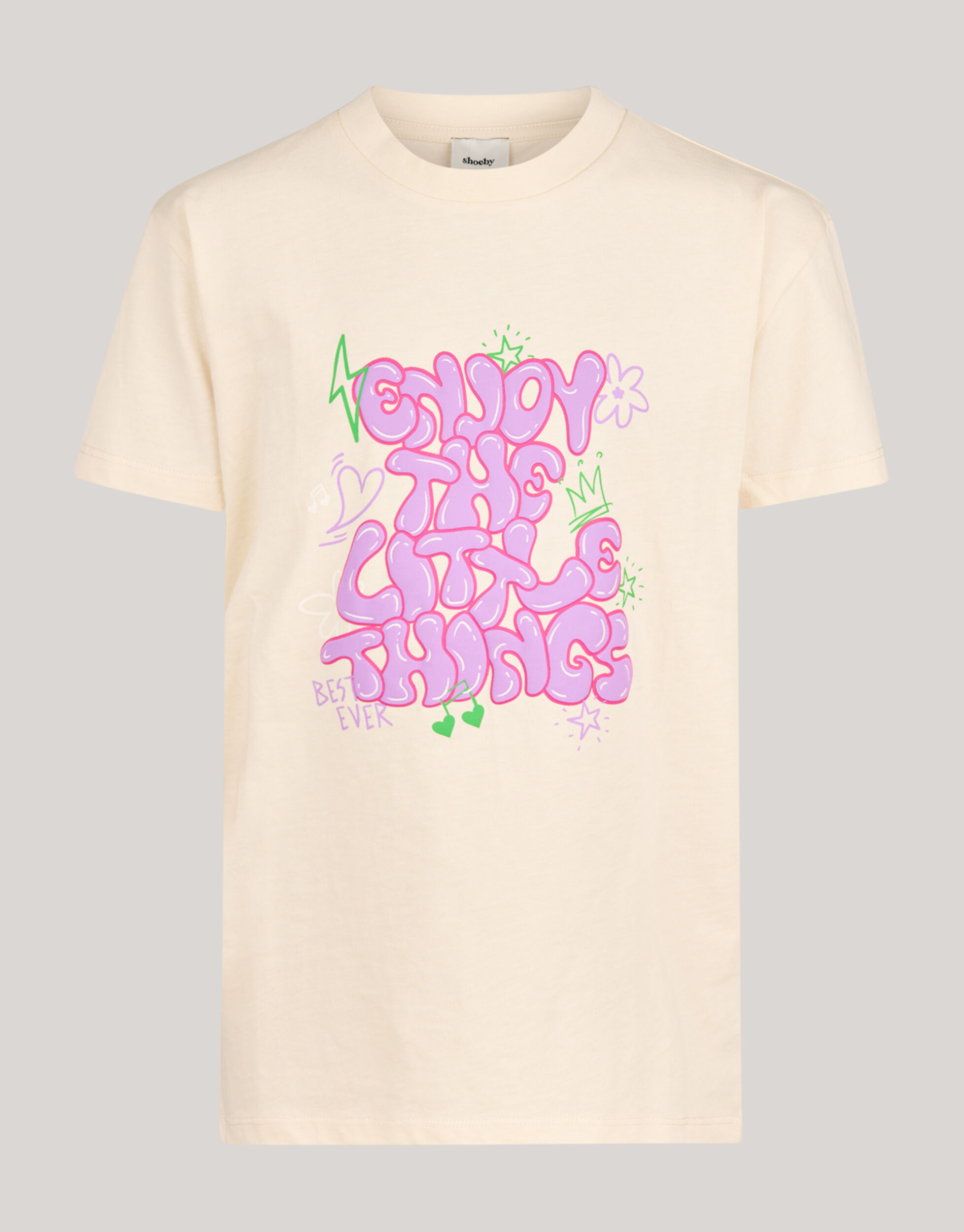 Artwork T-shirt Gebroken Wit SHOEBY GIRLS