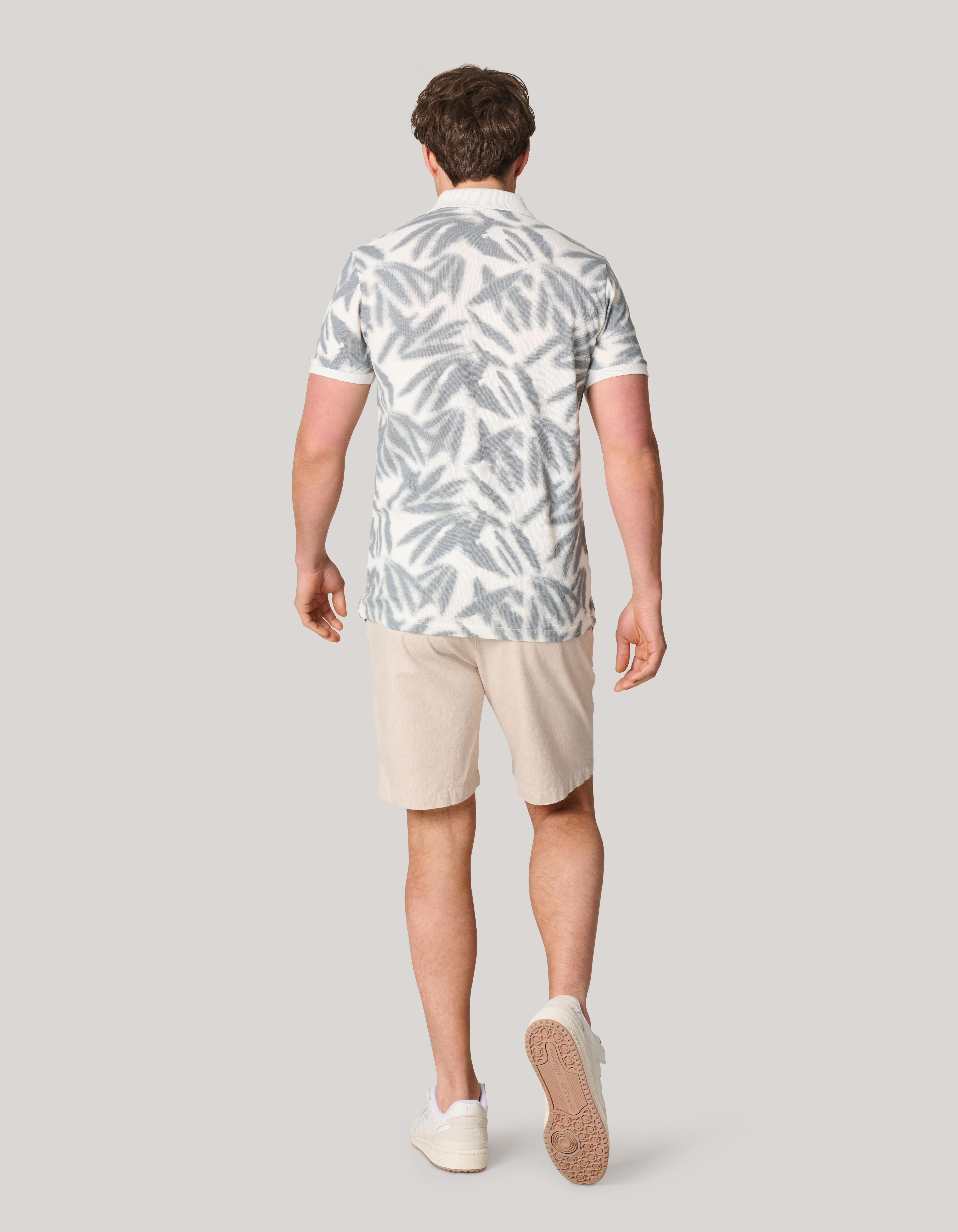 Leaf Print Polo Wit SHOEBY MEN