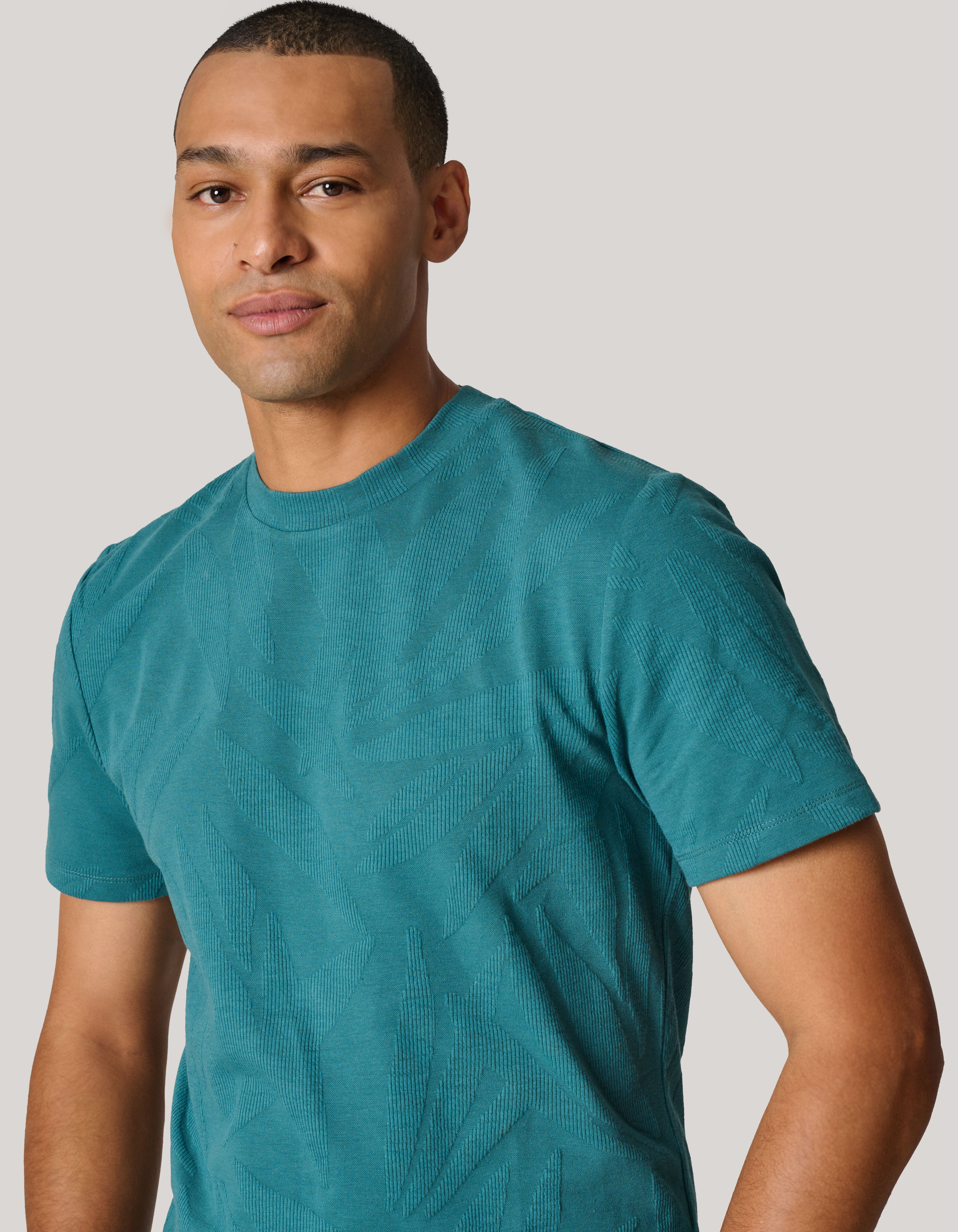 Structuur T-shirt Donker Turquoise SHOEBY MEN