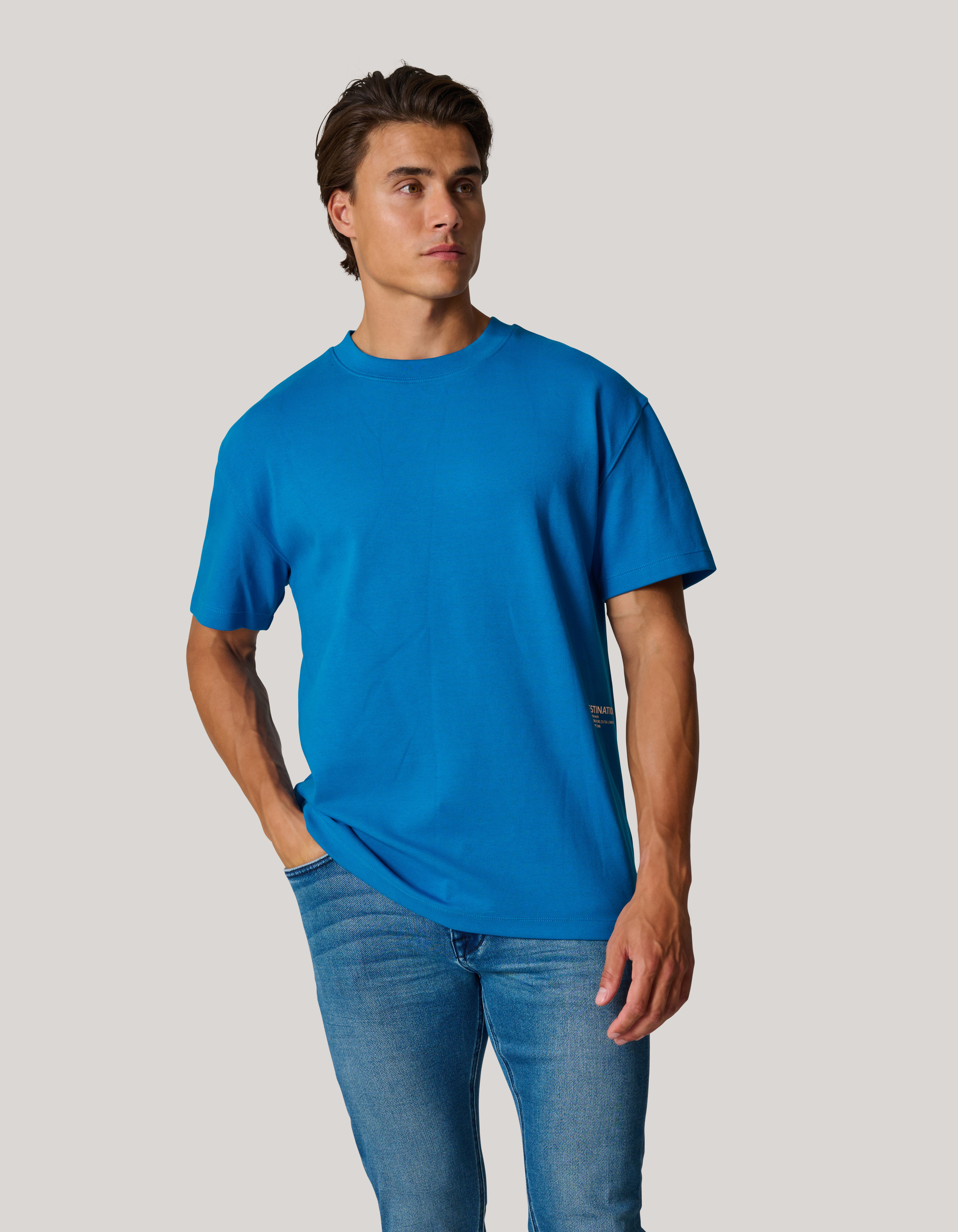 Basic T-shirt Blauw SHOEBY MEN