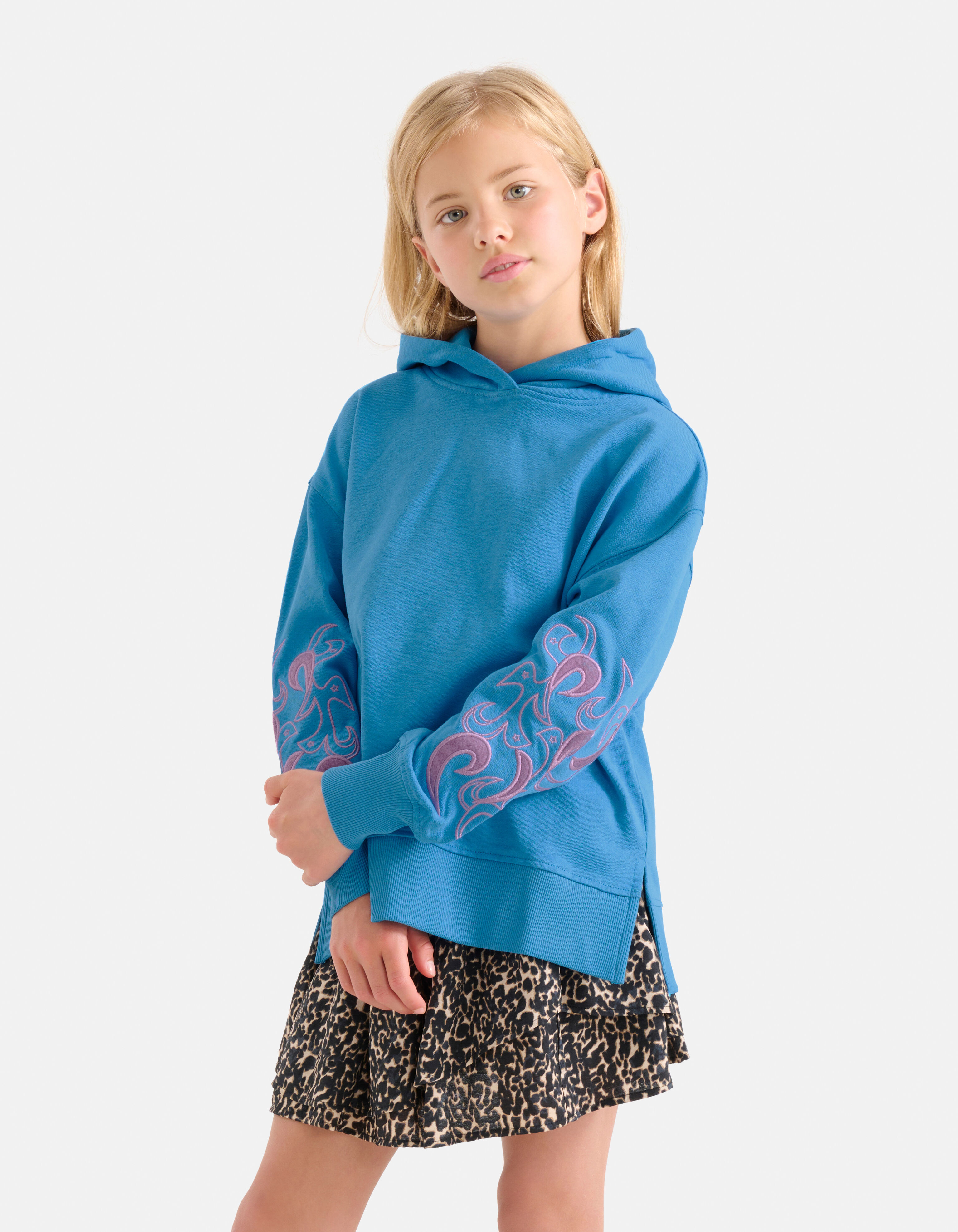 Embroidery Hoodie Blauw SHOEBY GIRLS