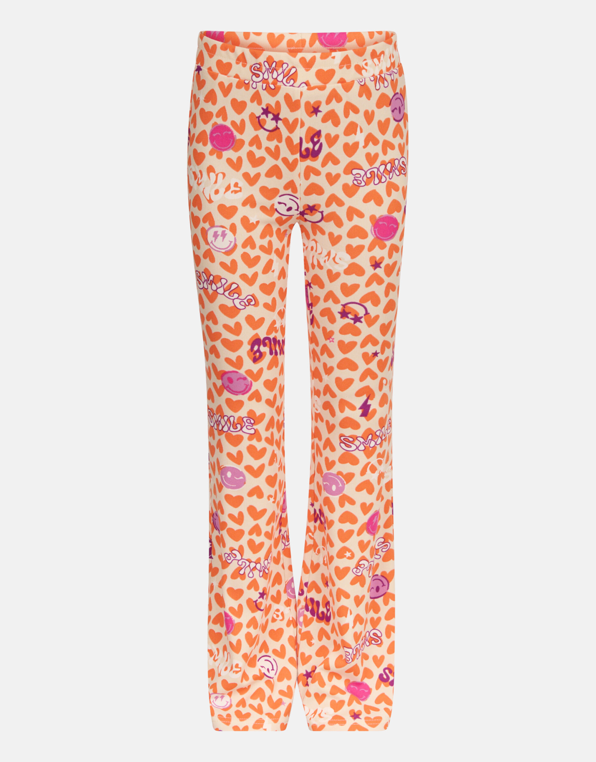 Printed Rib Flared Legging Oranje SHOEBY GIRLS