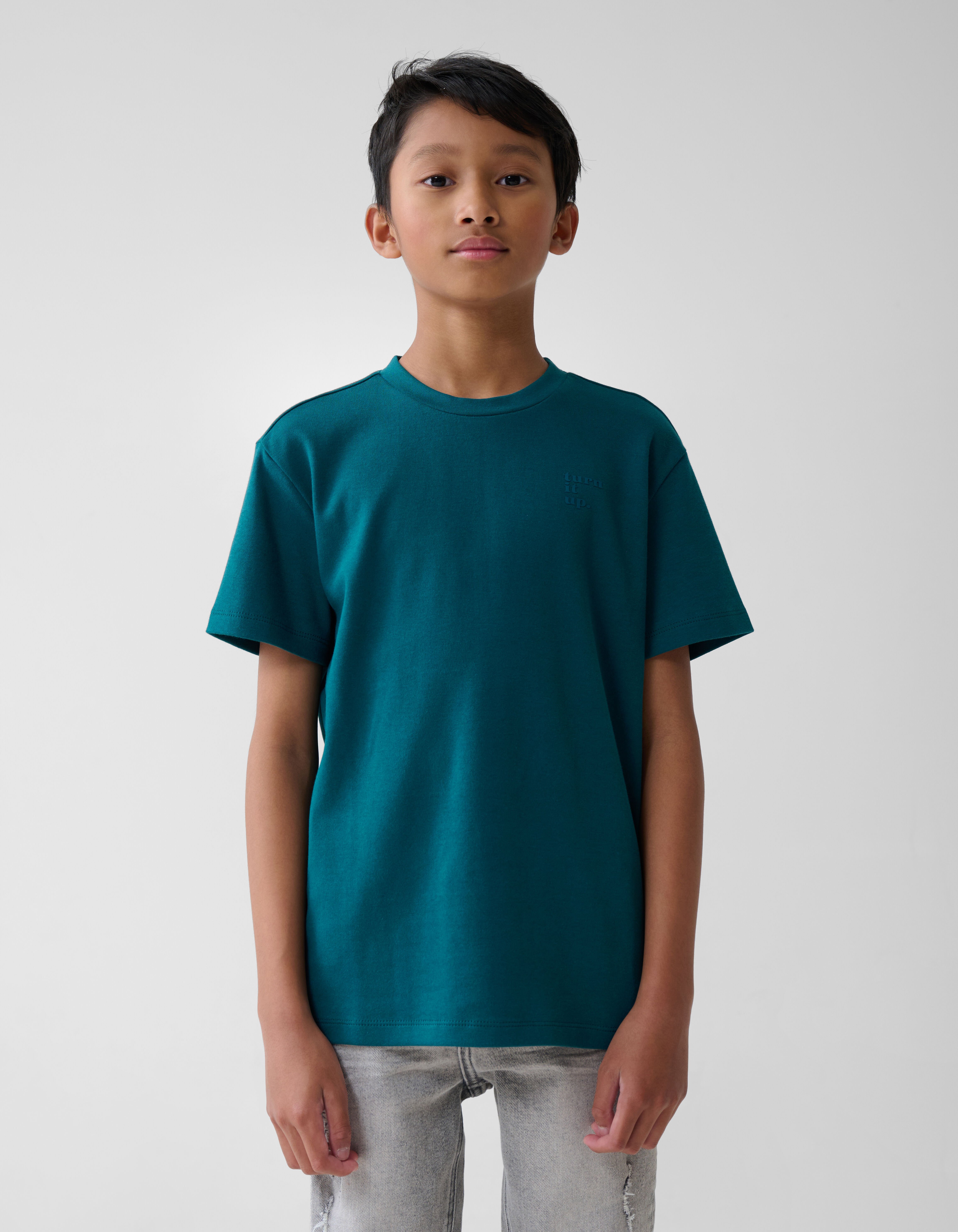 Heavy Basis T-shirt Donkergroen SHOEBY BOYS