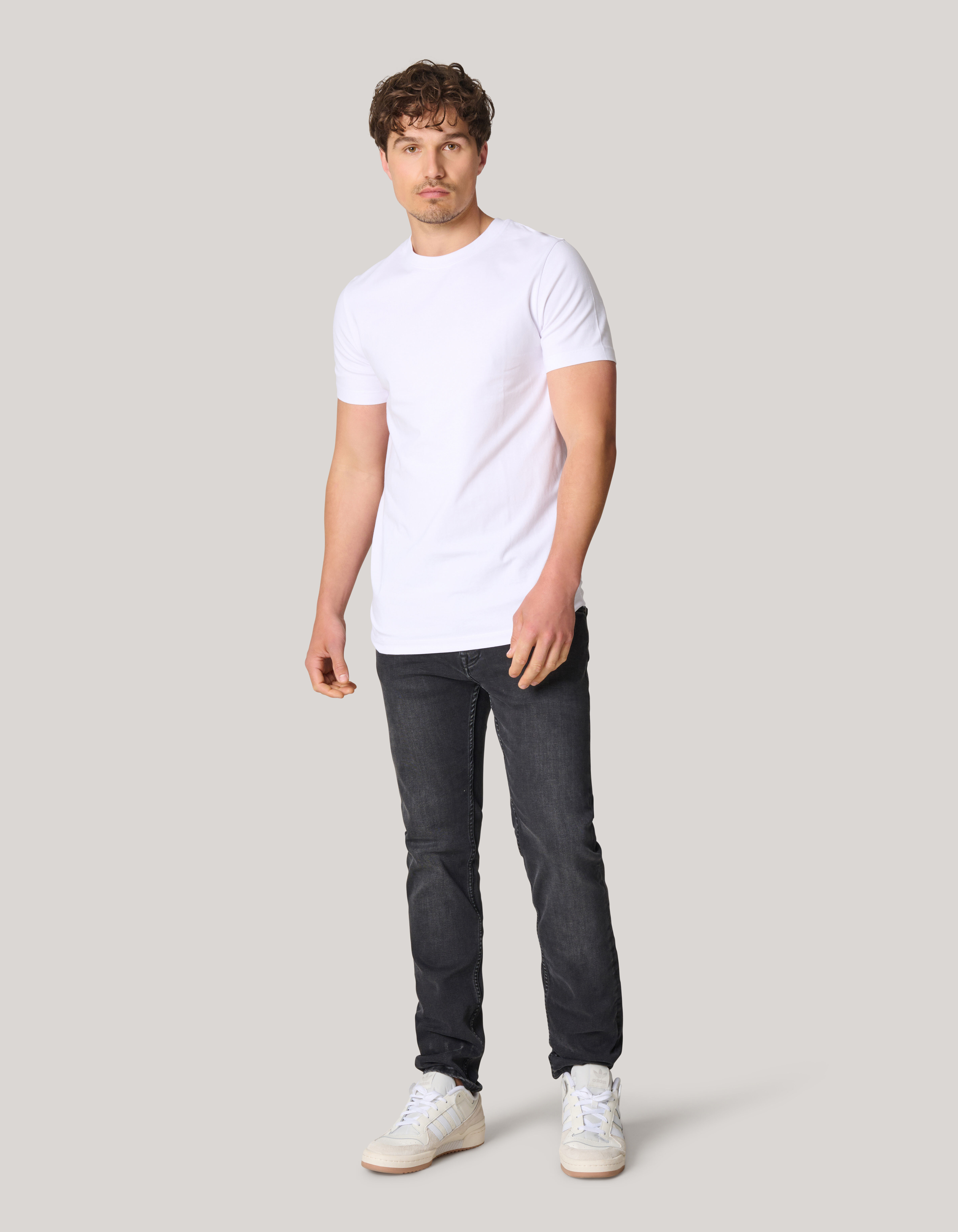 Basis T-shirt Wit SHOEBY MEN