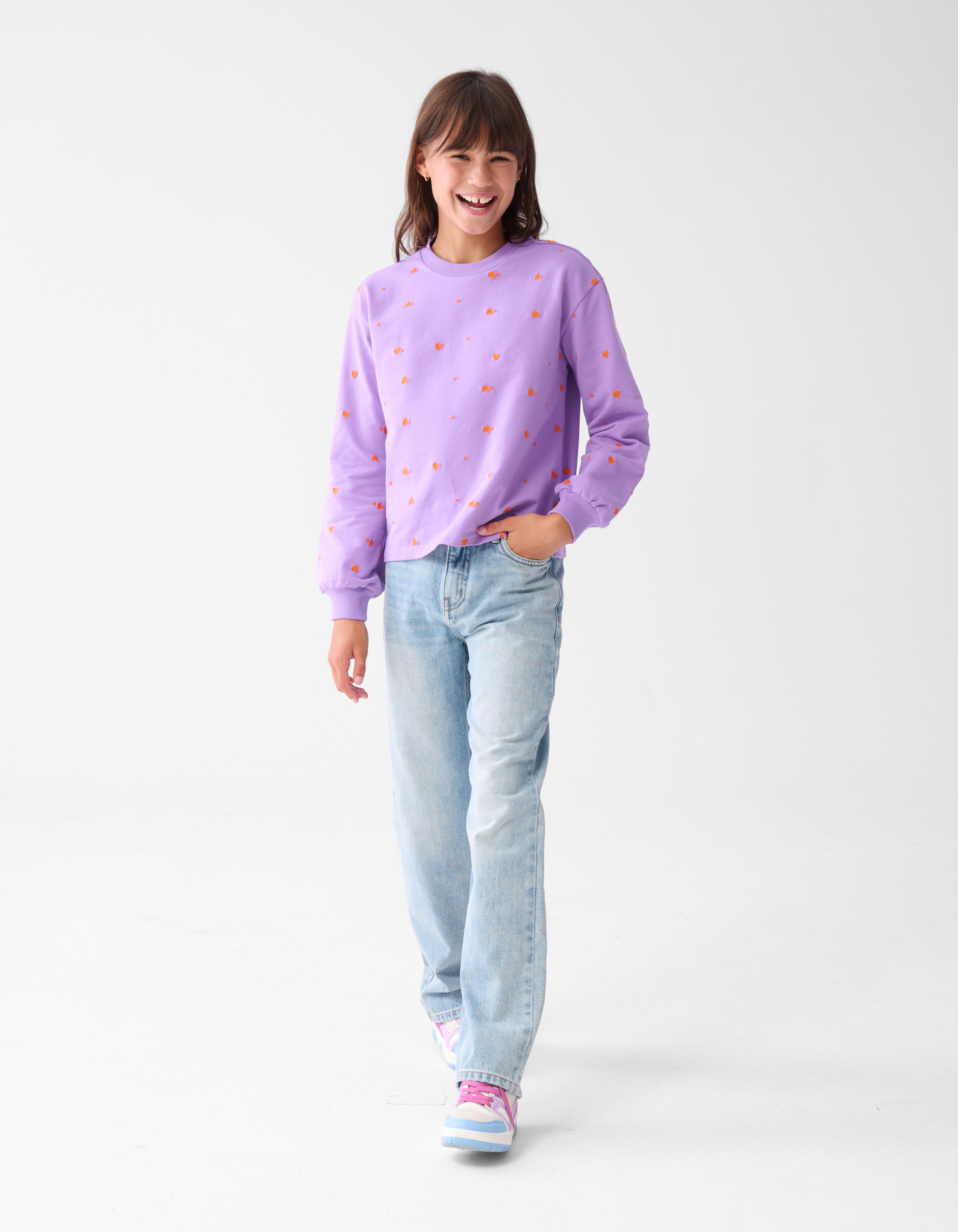 Heart Printed Longsleeve Paars SHOEBY GIRLS