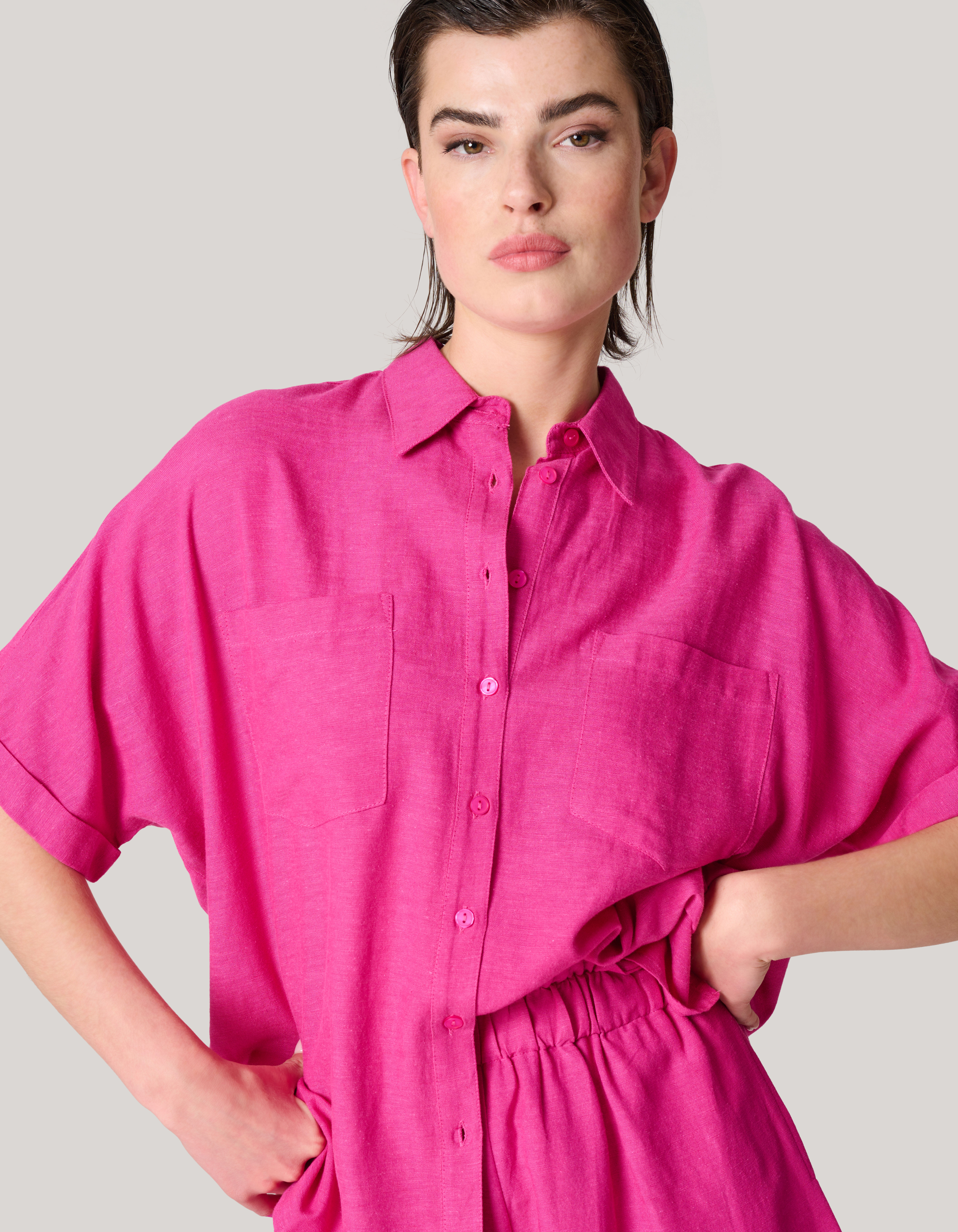 Linnen Blouse Roze SHOEBY WOMEN