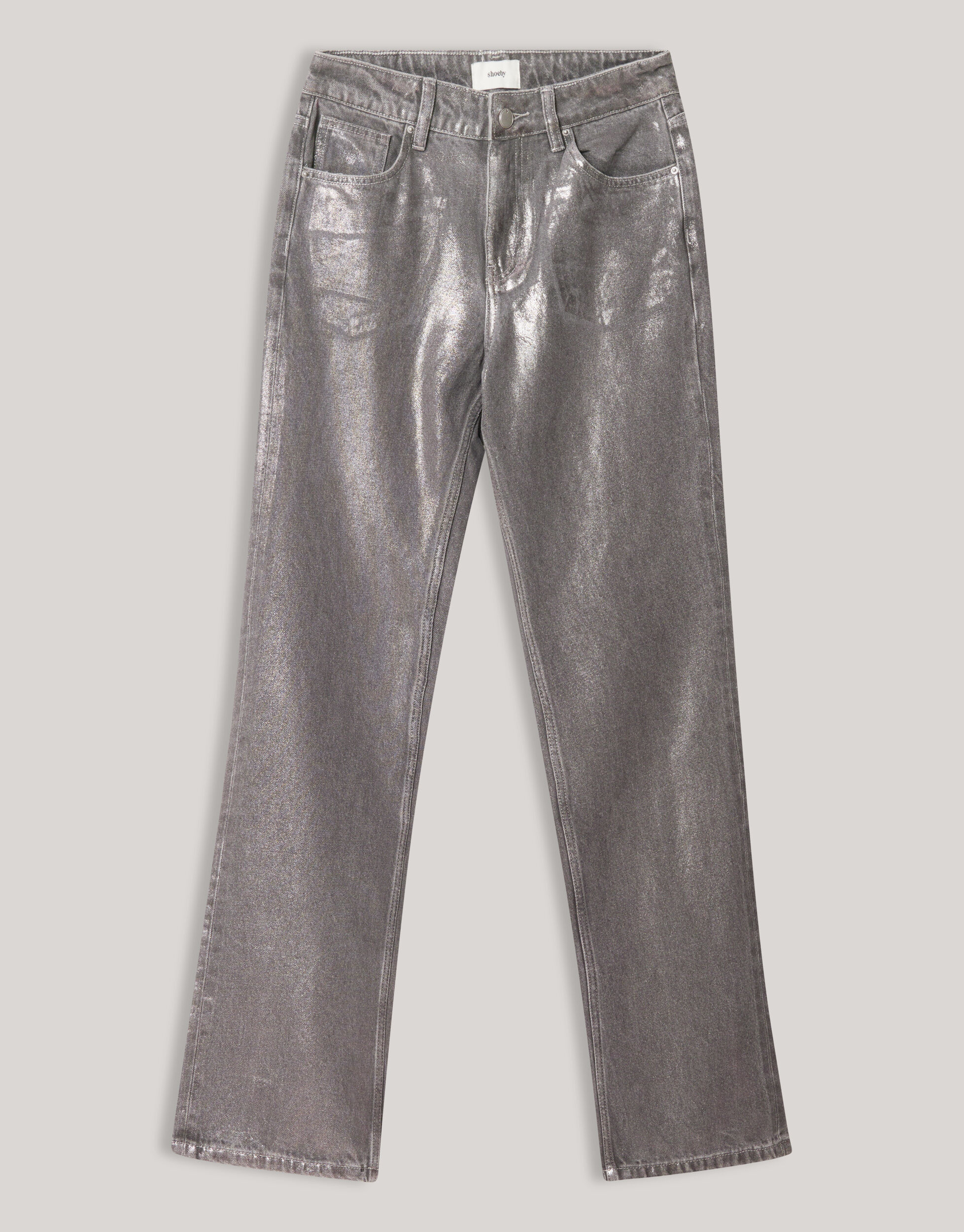 Metallic Wide Leg Jeans Donkergrijs SHOEBY WOMEN