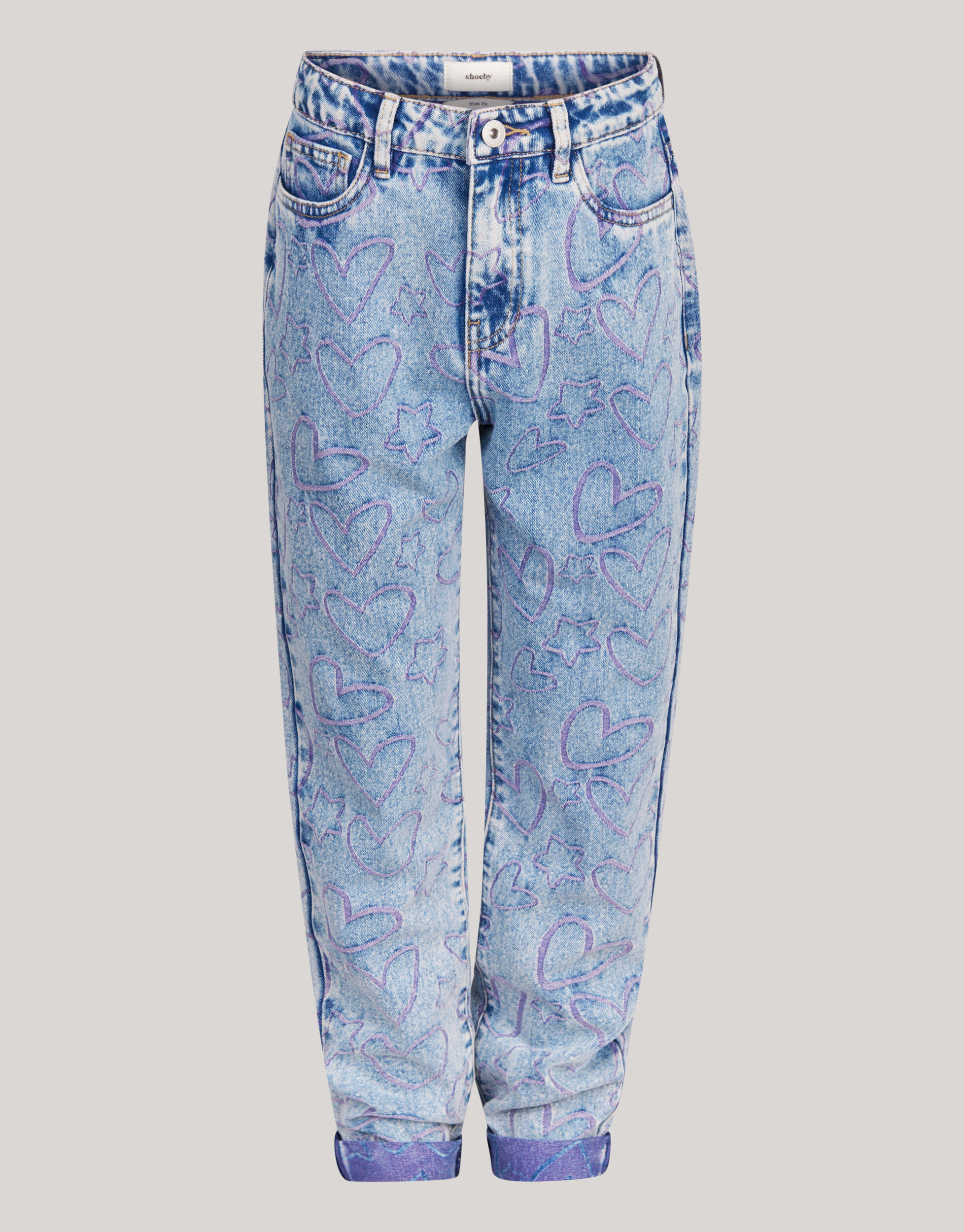 Printed Tapered Fit Jeans Blauw SHOEBY GIRLS