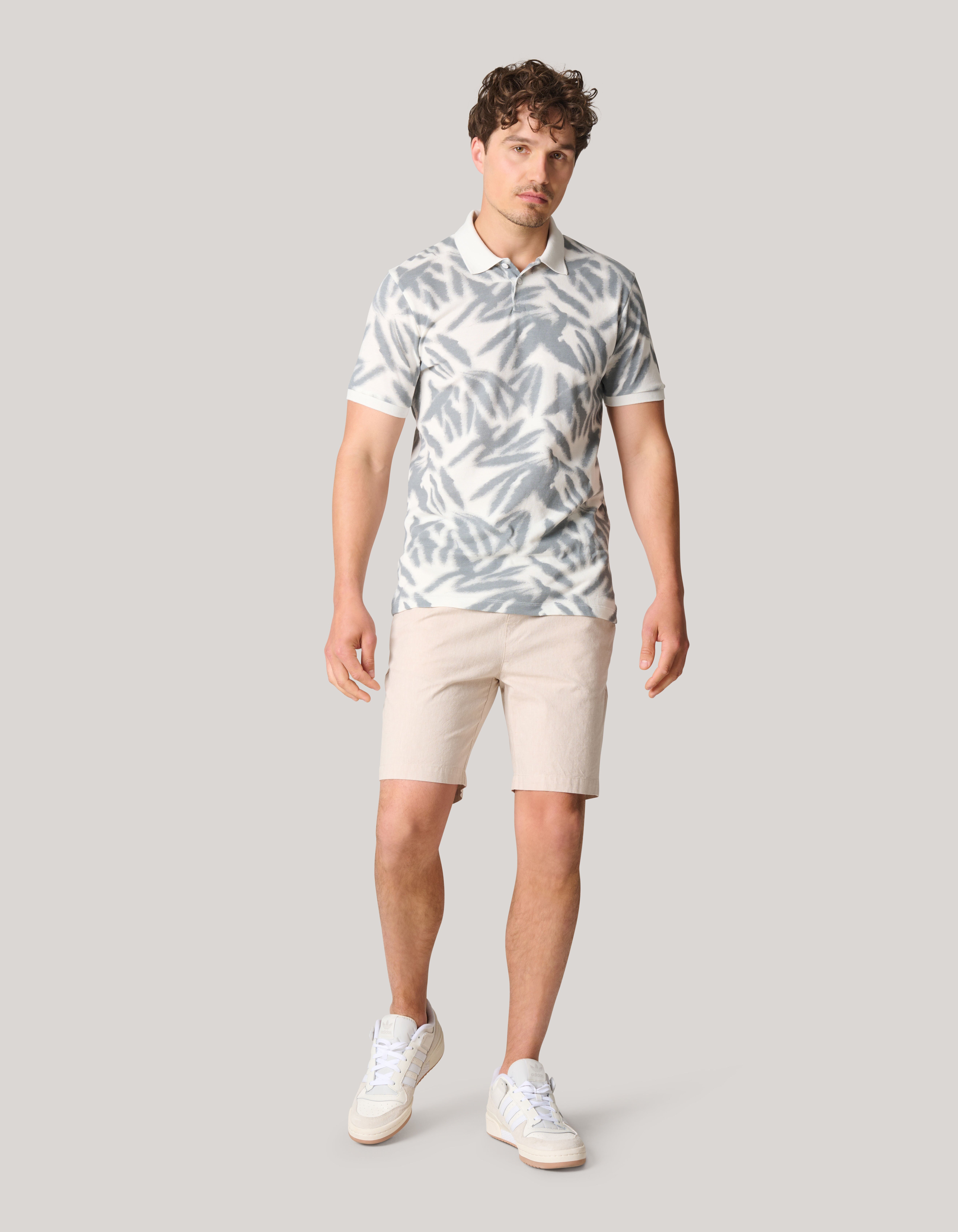 Leaf Print Polo Wit SHOEBY MEN