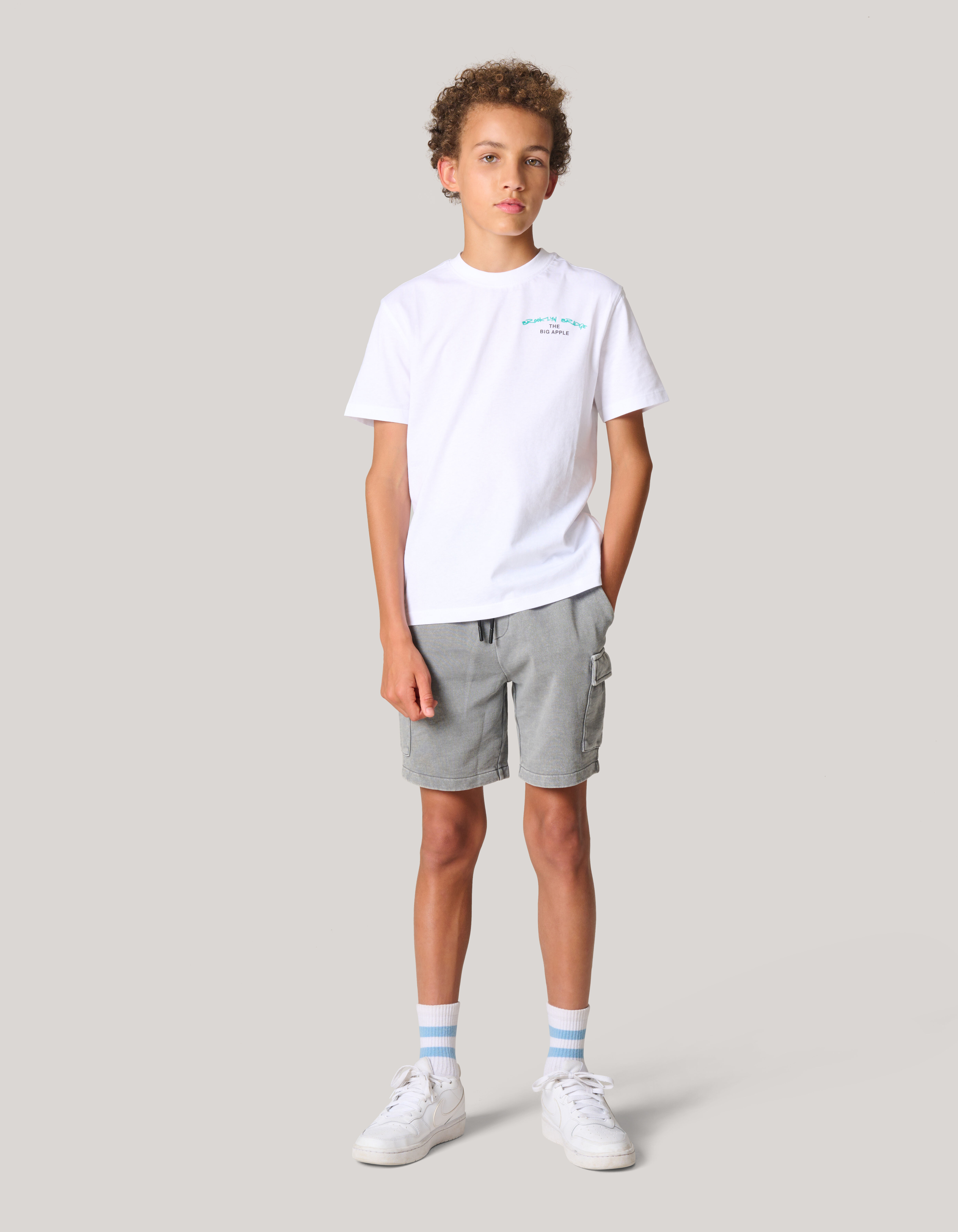 Washed Cargo Jog Short Lichtgrijs SHOEBY BOYS