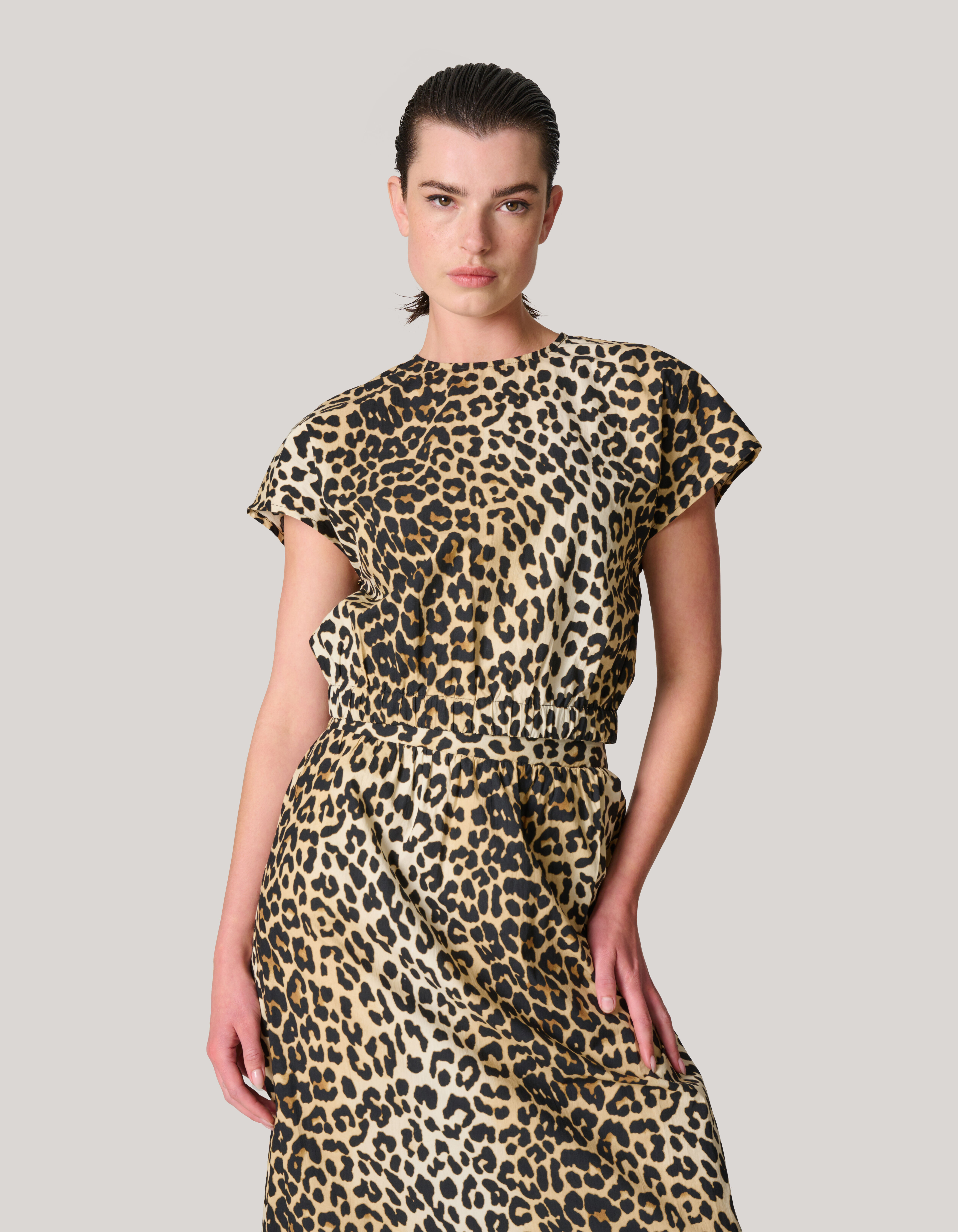 Leopard Poplin Cropped Top SHOEBY WOMEN