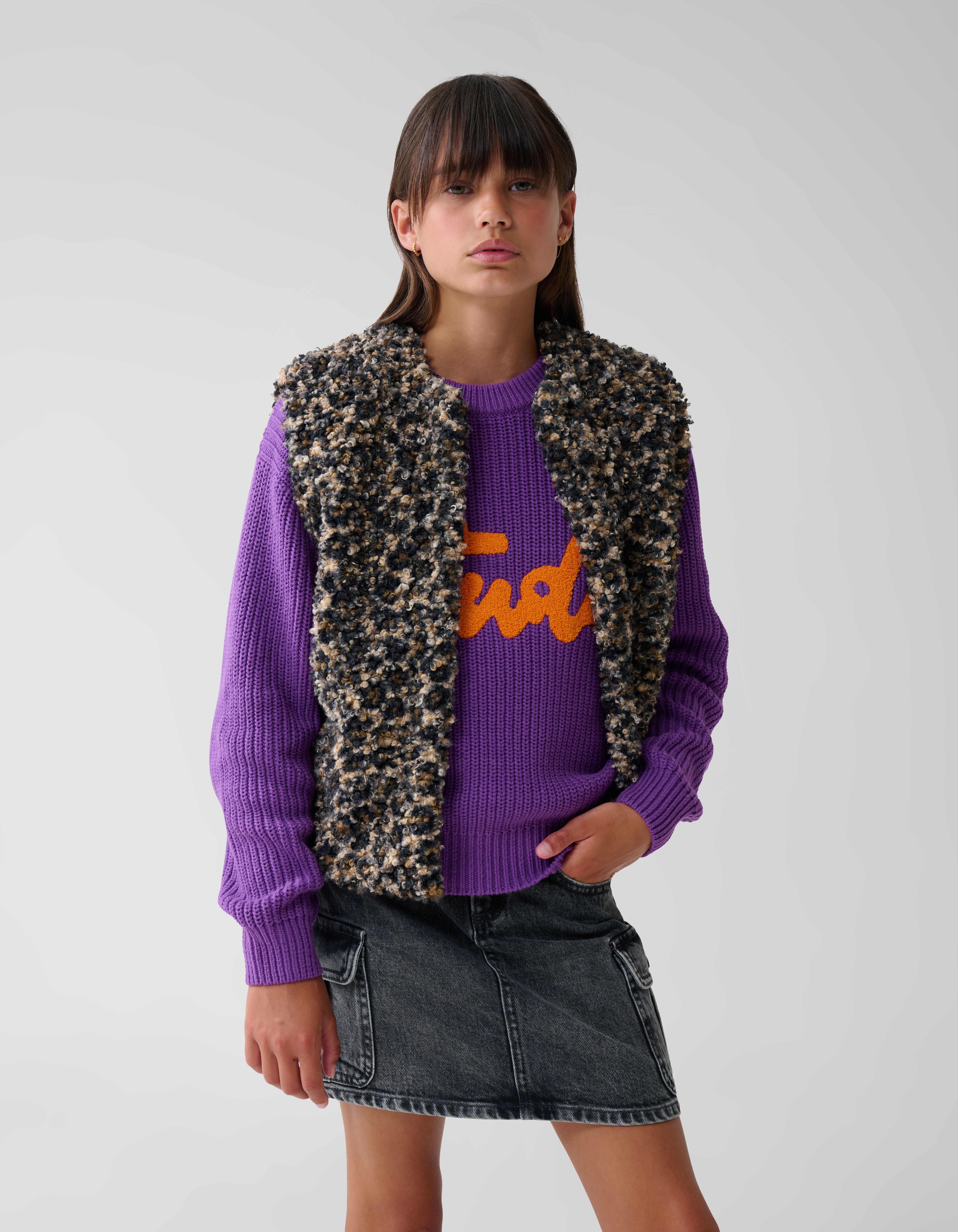 Leopard Teddy Gilet Bruin SHOEBY GIRLS