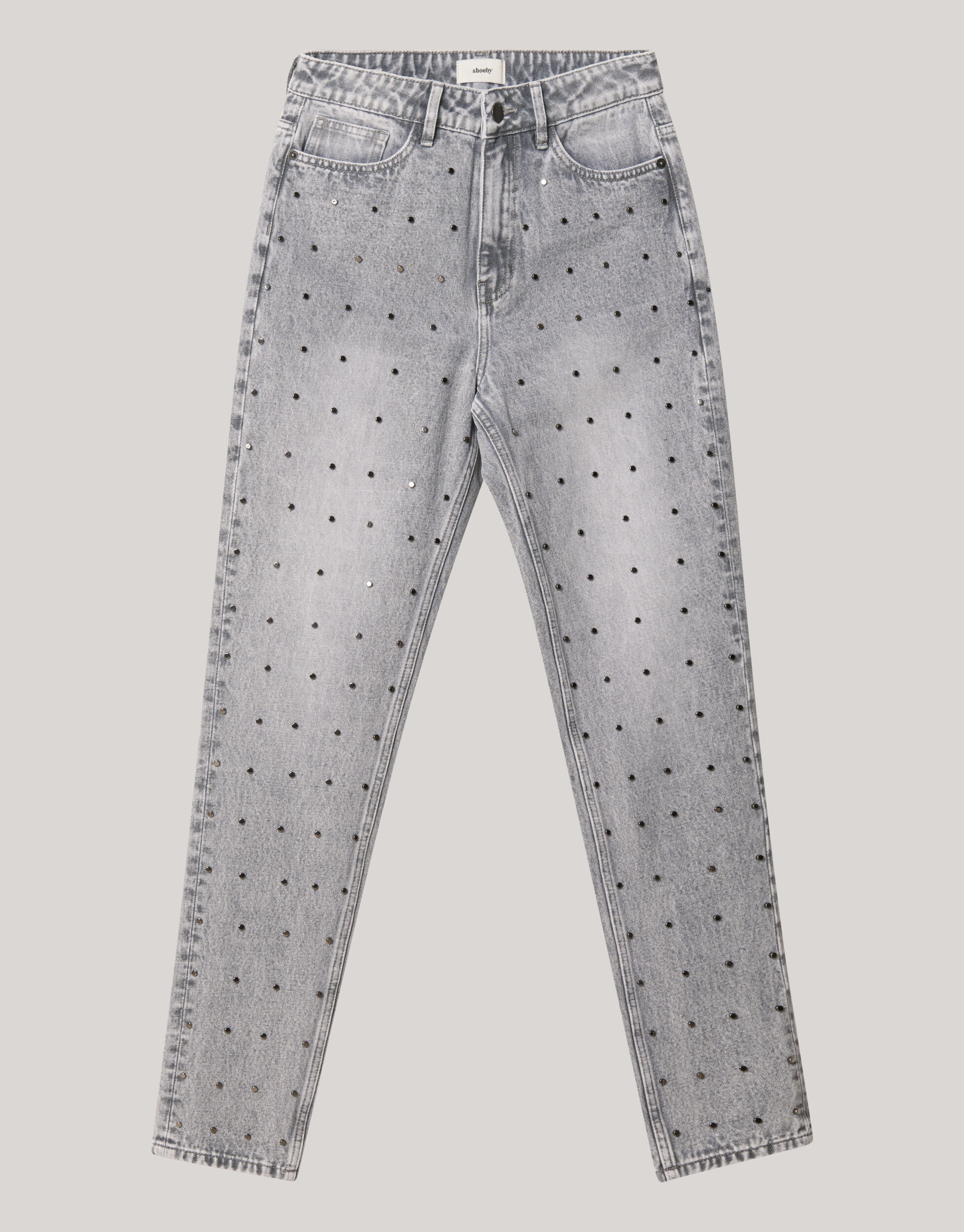 Studs Tapered Fit Jeans Grijs SHOEBY WOMEN